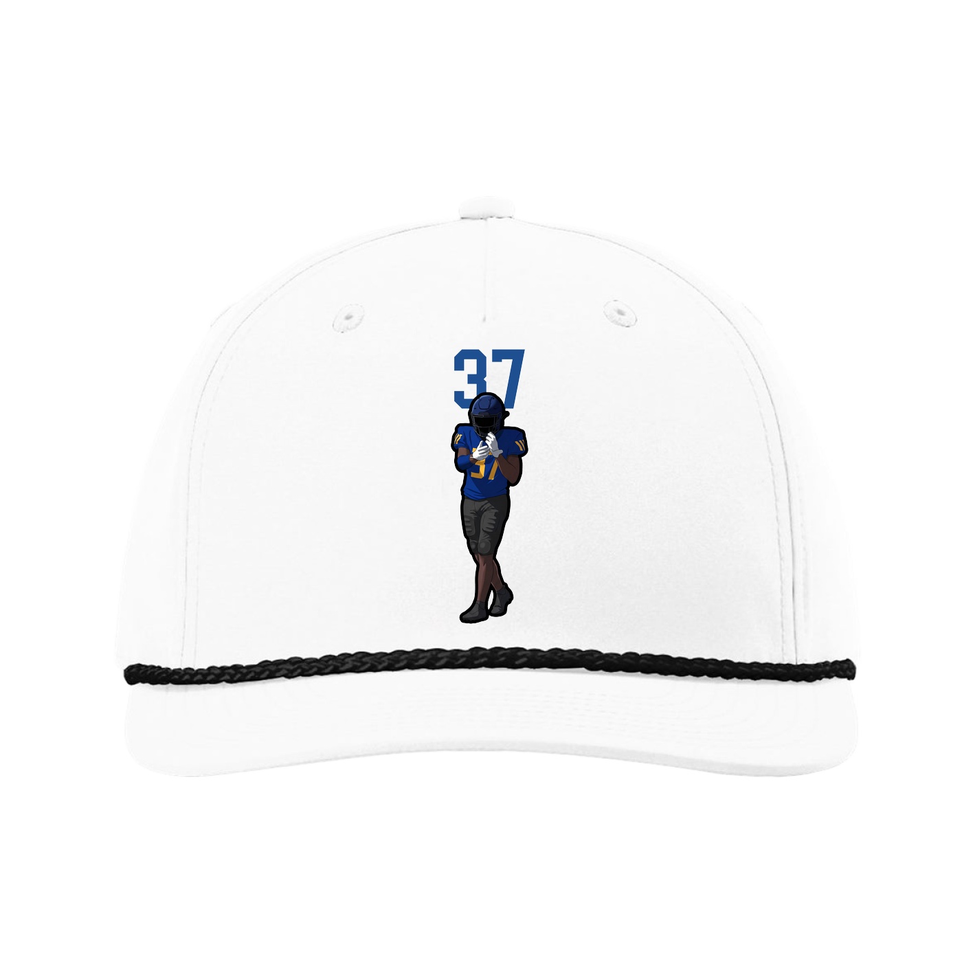Five-Panel Classic Rope Cap — Number Top in White