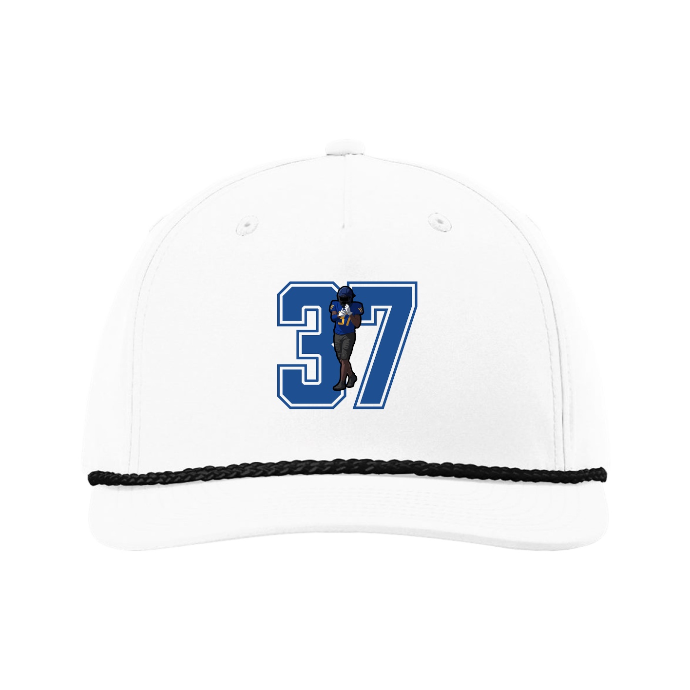 Five-Panel Classic Rope Cap — Number in White
