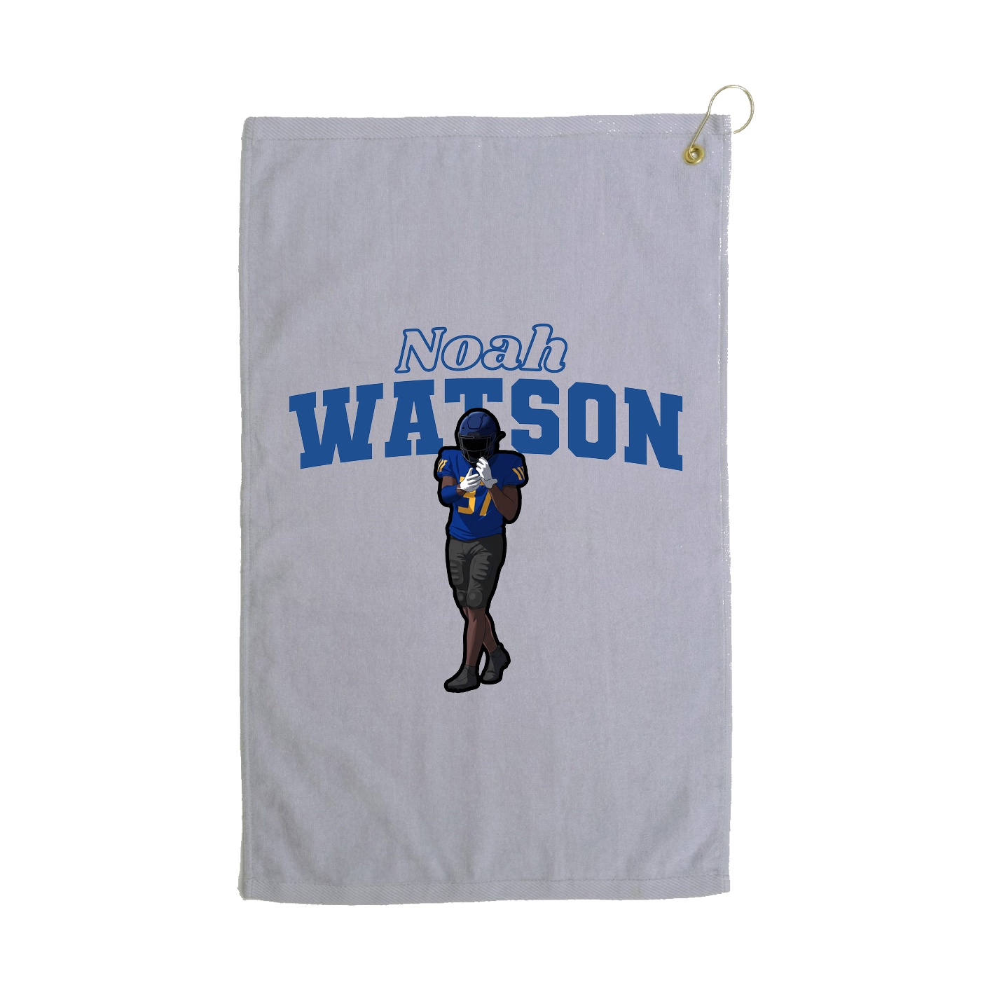 Golf Towel — Name Arch in Grey