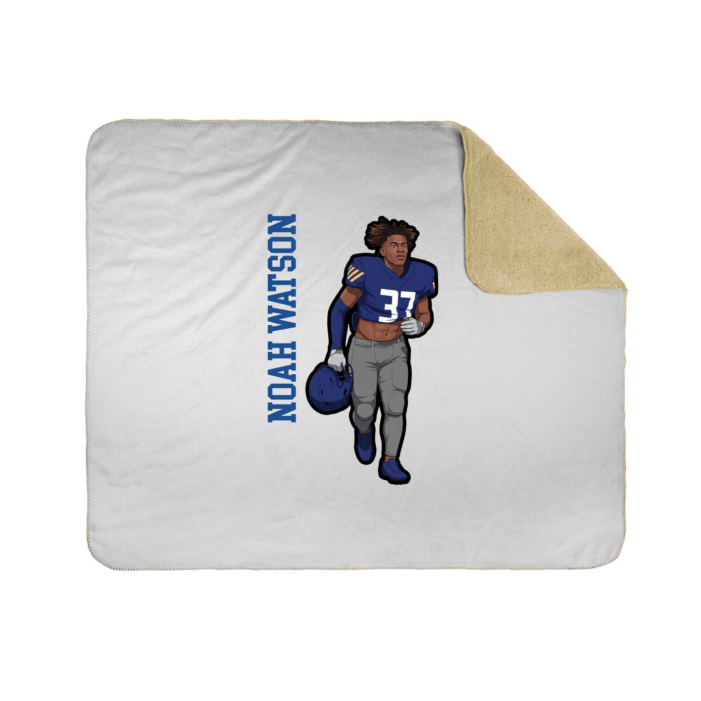 Throw Blanket — Name Vertical in White