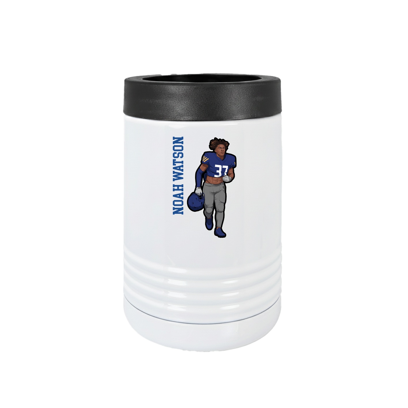 Beverage Holder — Name Vertical in White