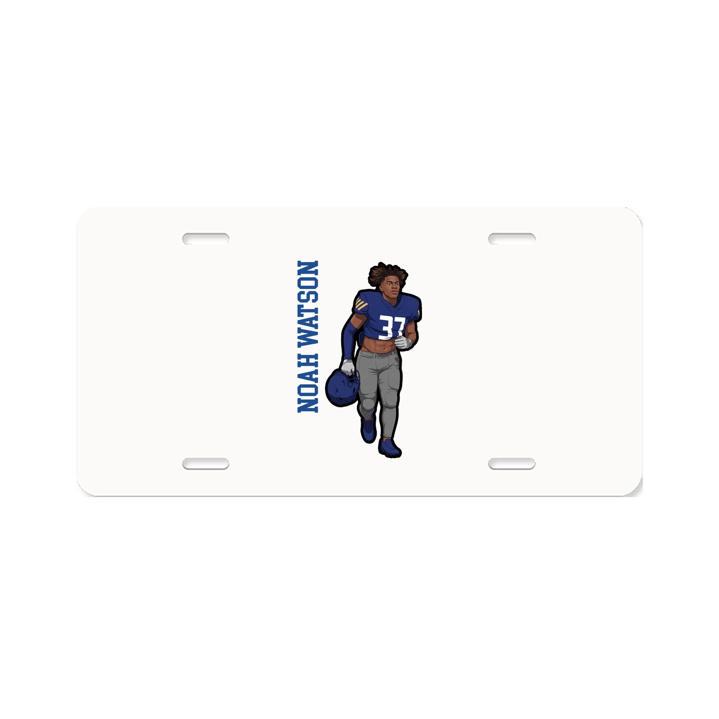 License Plate — Name Vertical in Classic