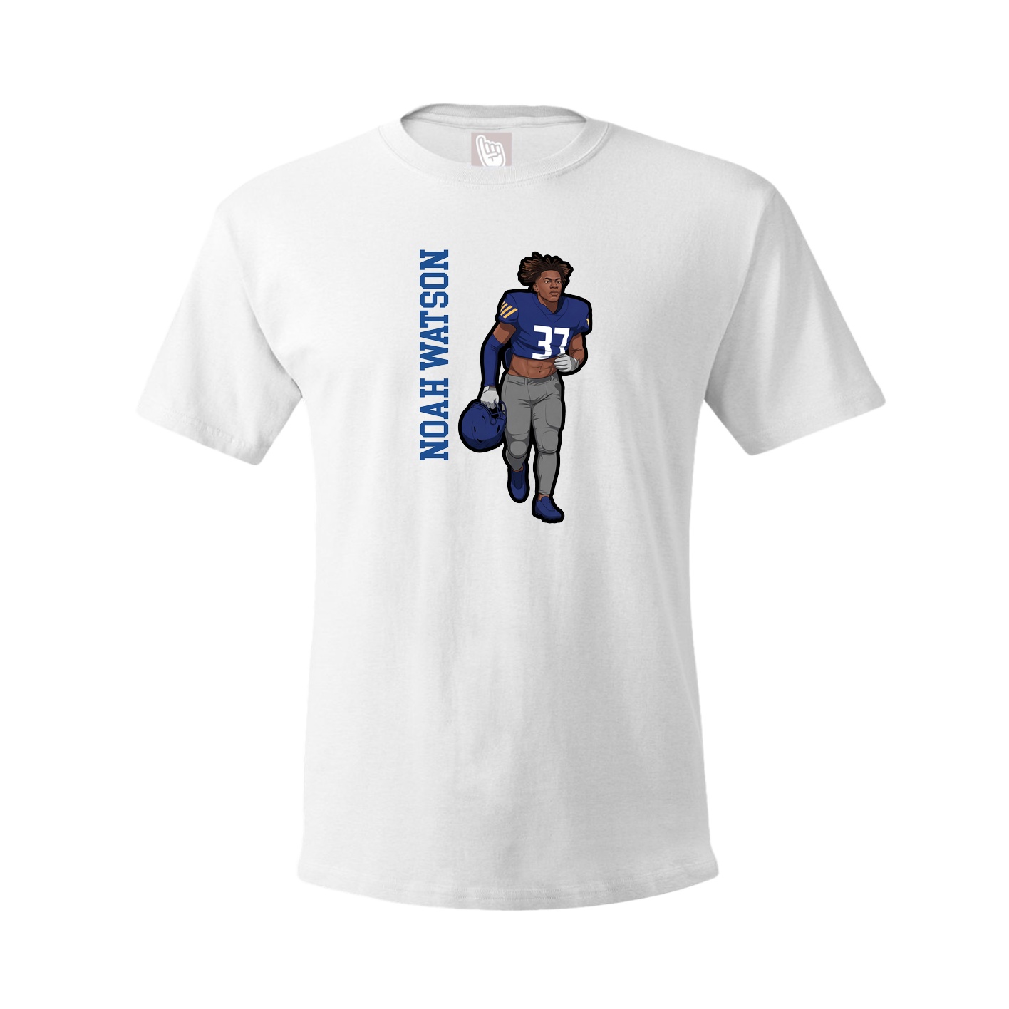 Youth Tee — Name Vertical in White