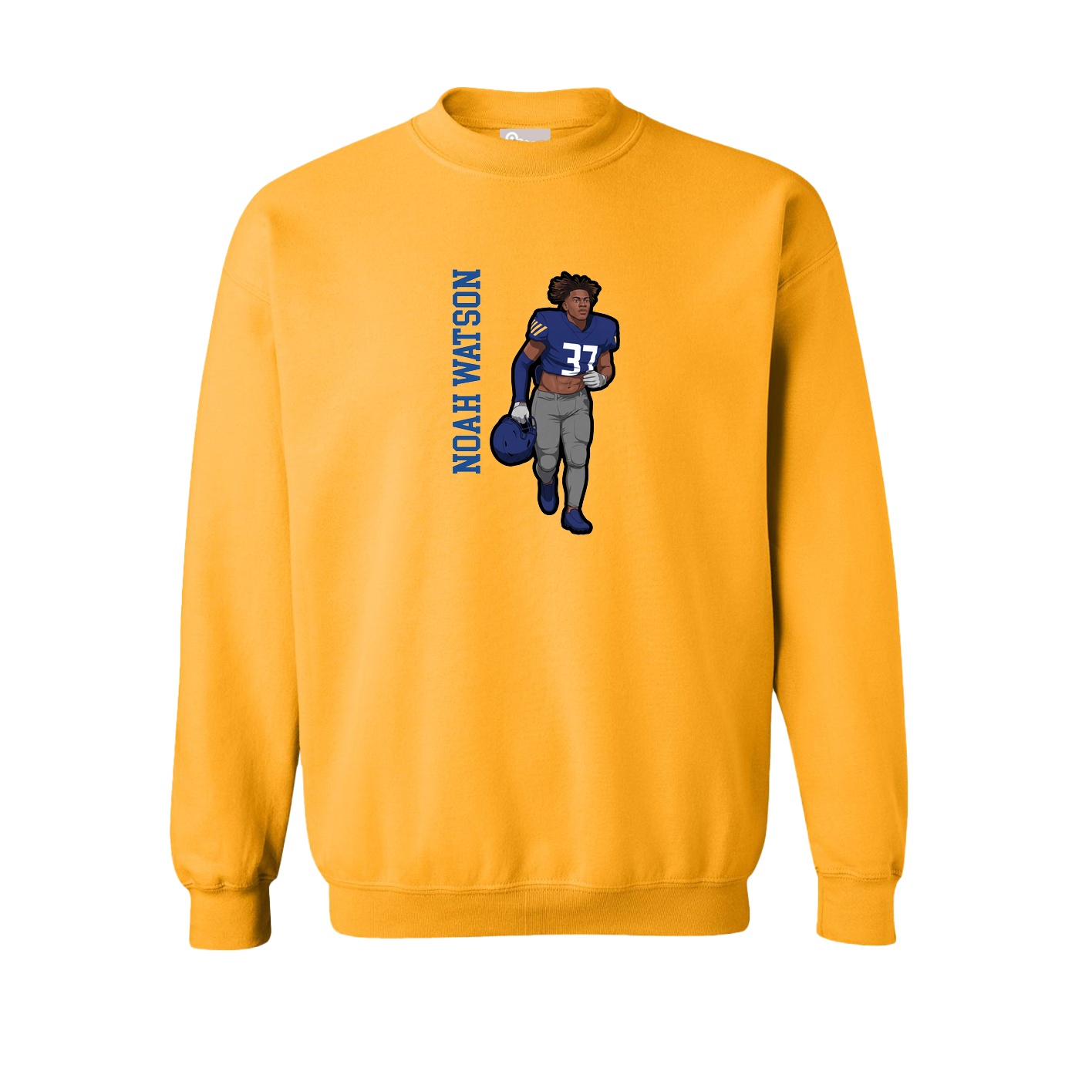 Fleece Crew — Name Vertical in Gold