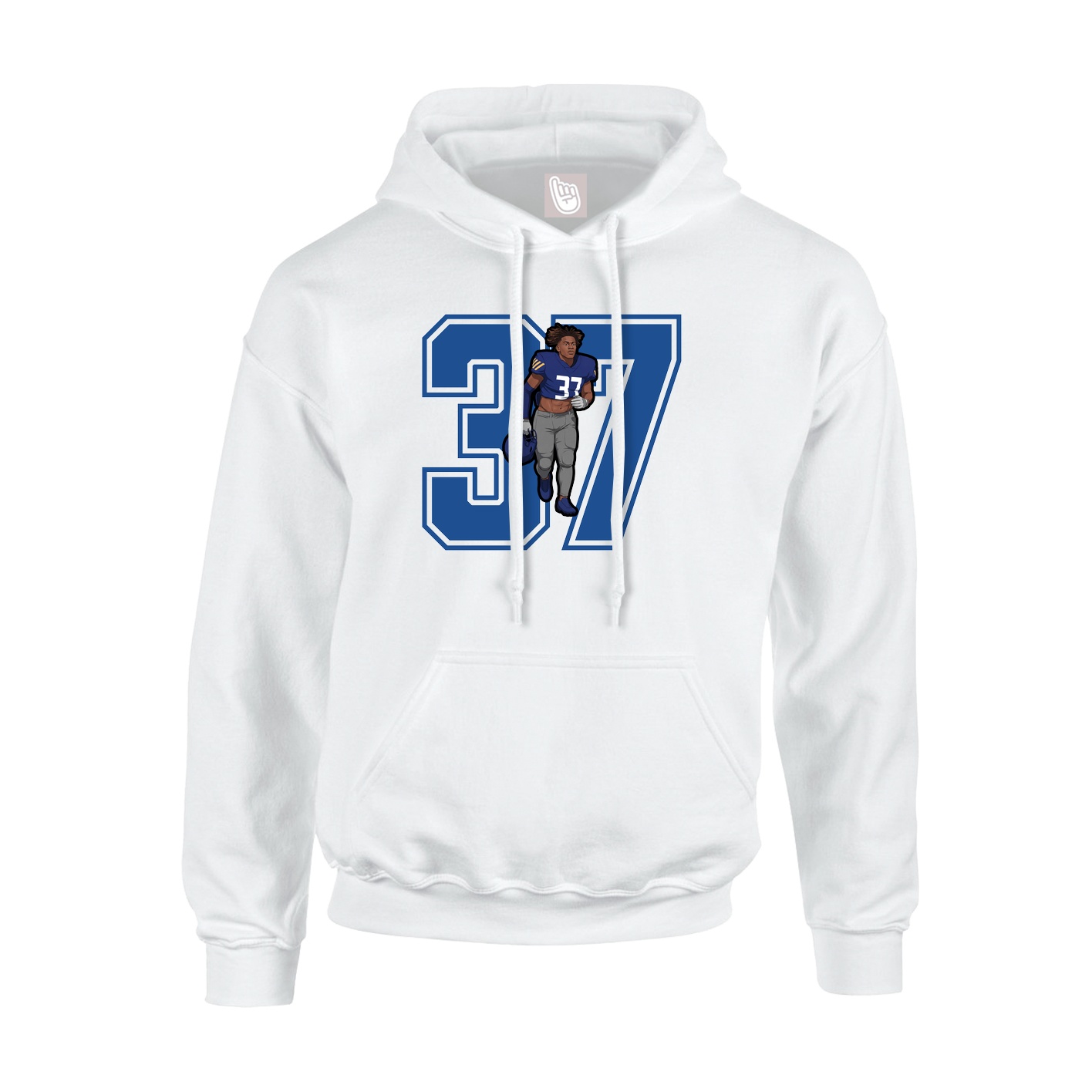 Youth Hoodie — Number in White