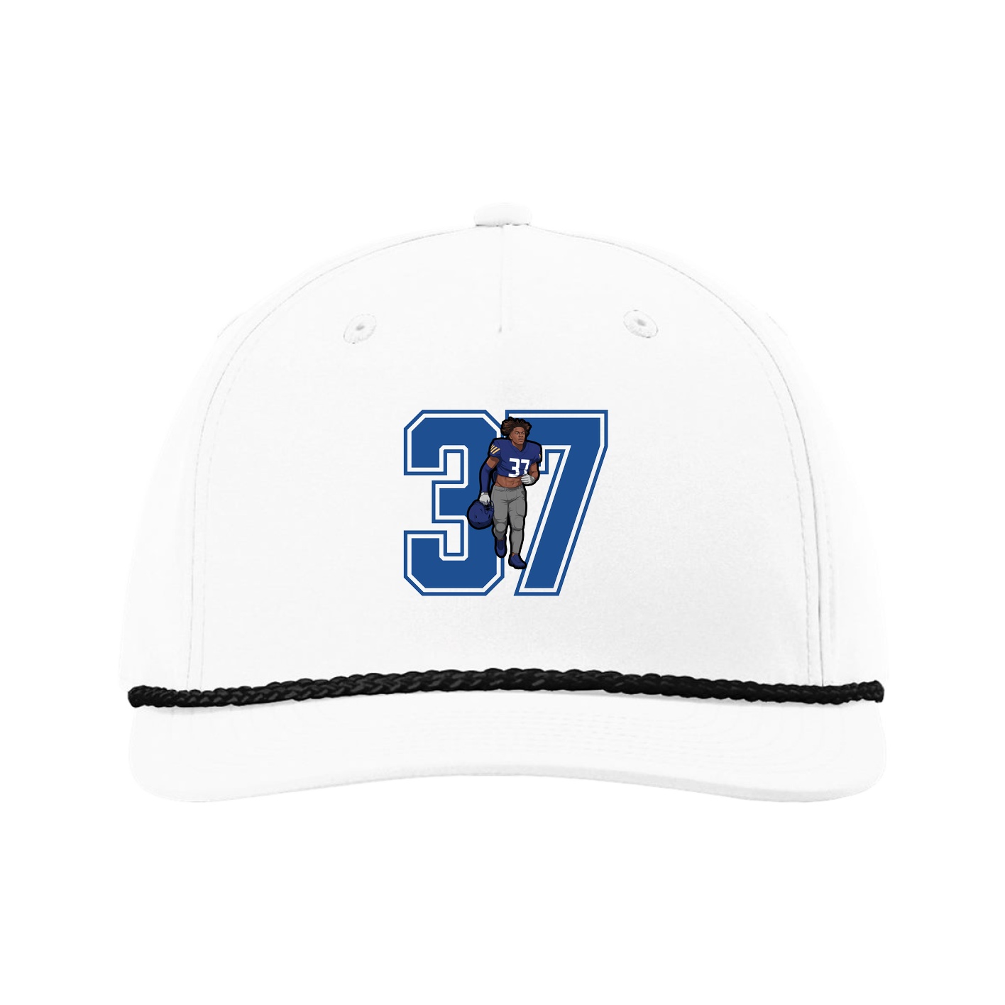 Five-Panel Classic Rope Cap — Number in White