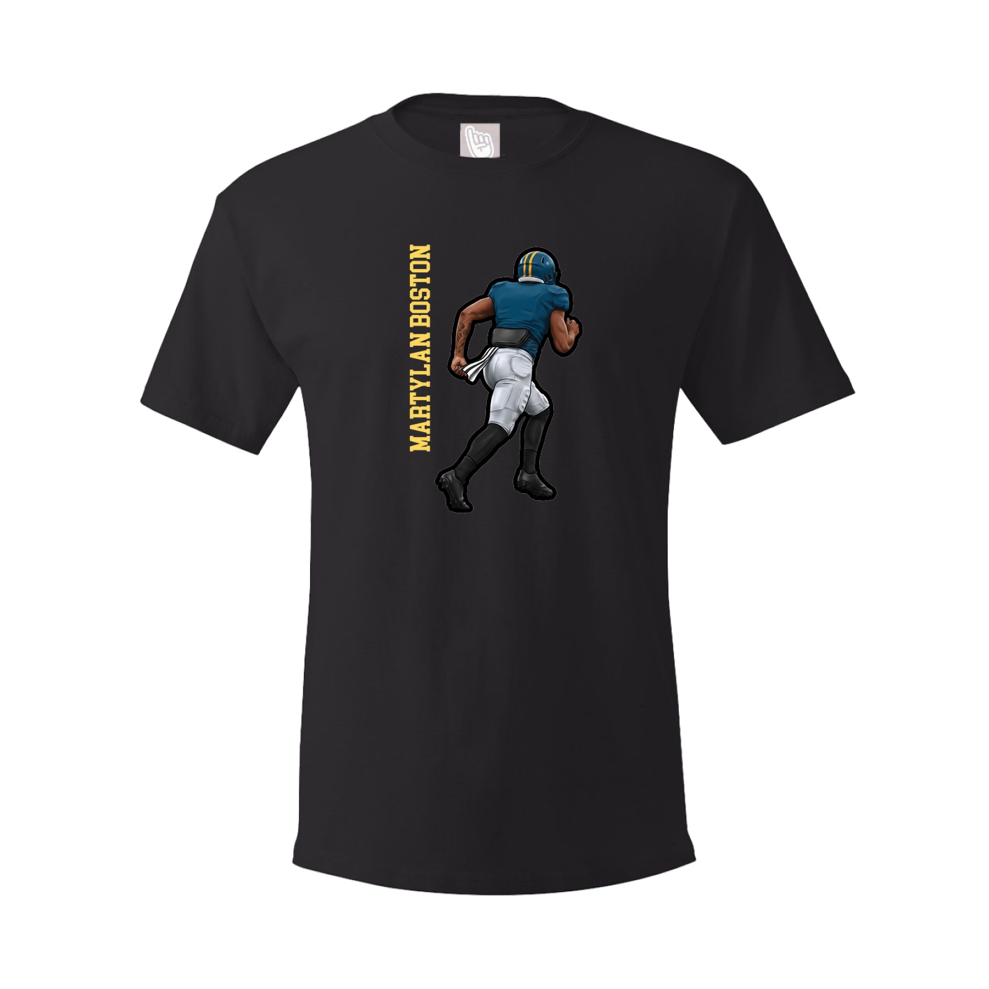 Youth Tee — Name Vertical in Black