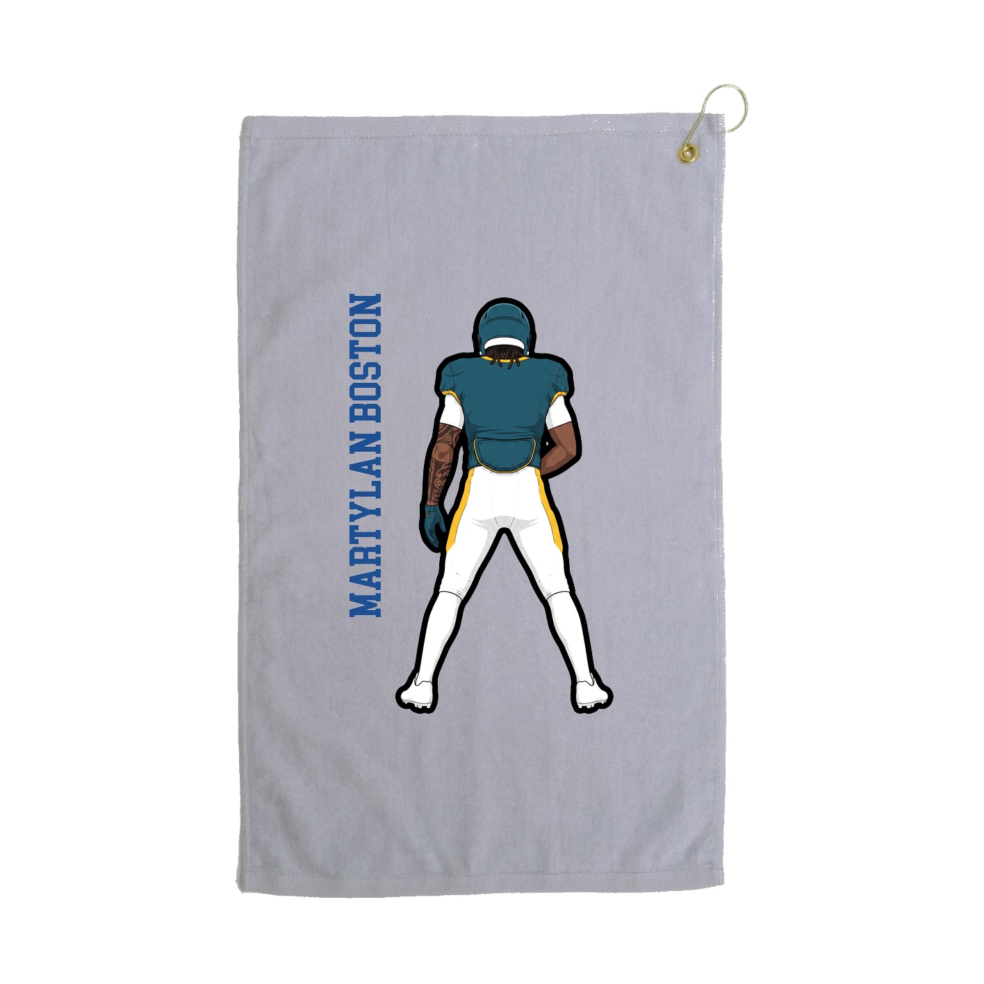 Golf Towel — Name Vertical in Grey