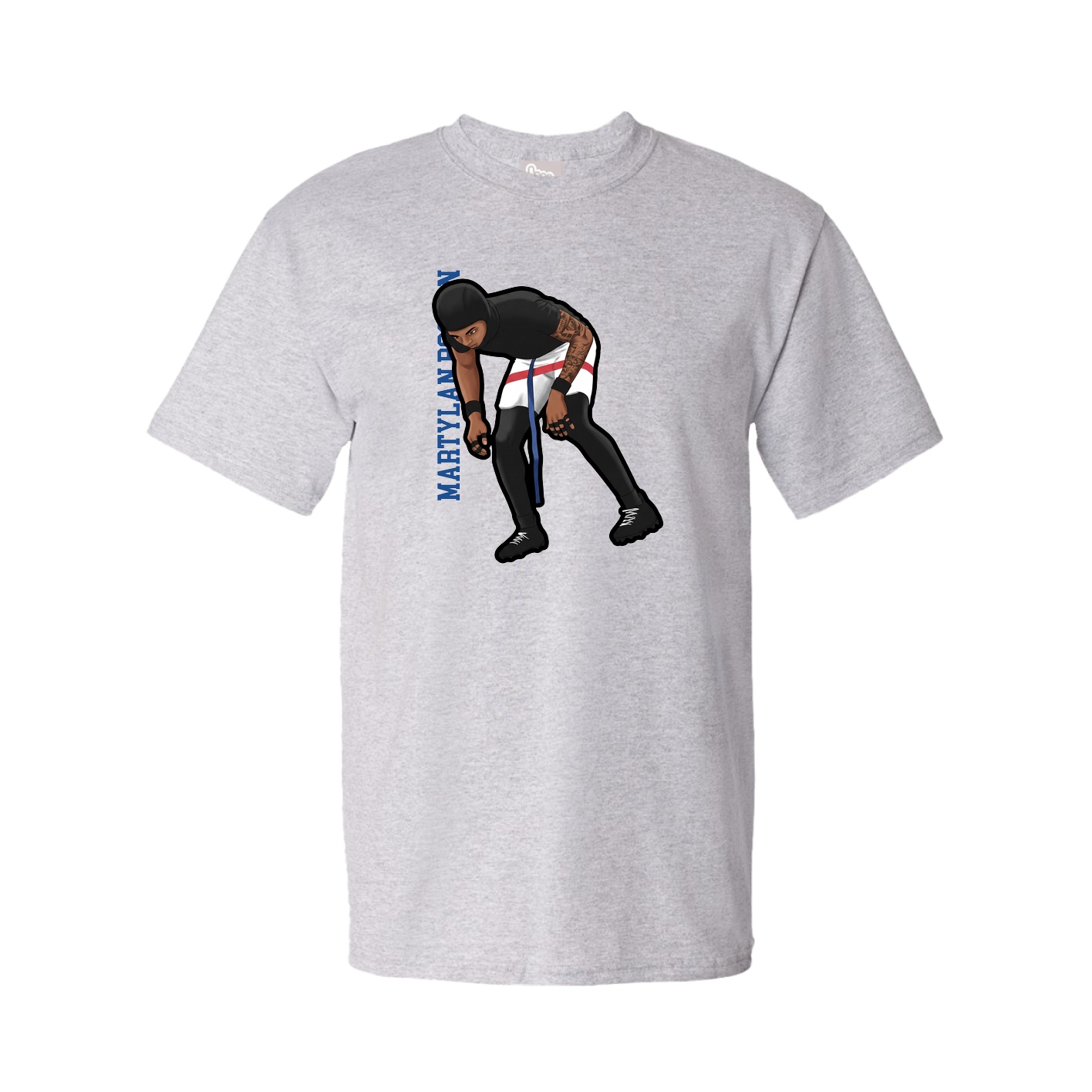 Tee — Name Vertical in Grey