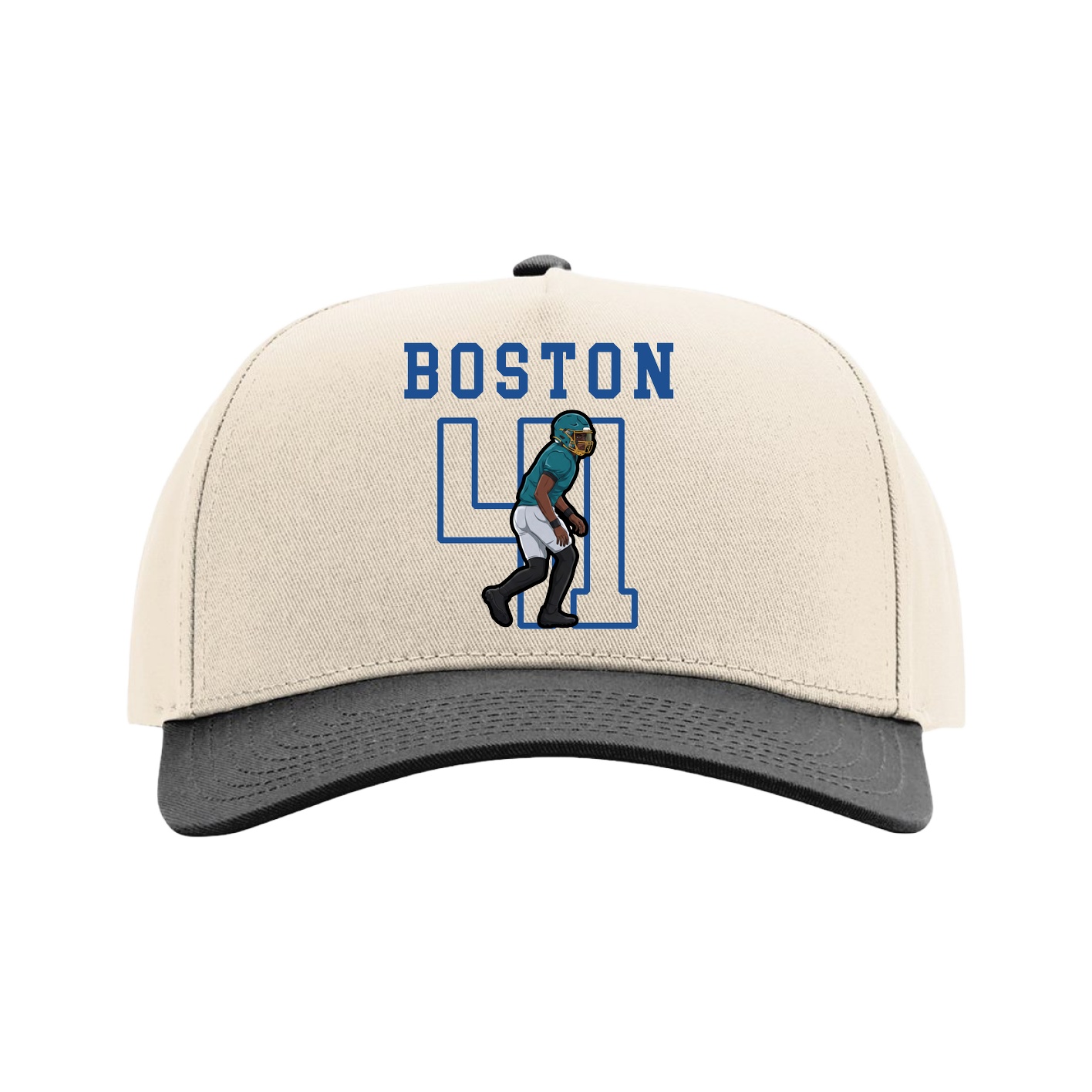 Full Fabric Five-Panel Champ Cap — Shirsey in Cream/Black