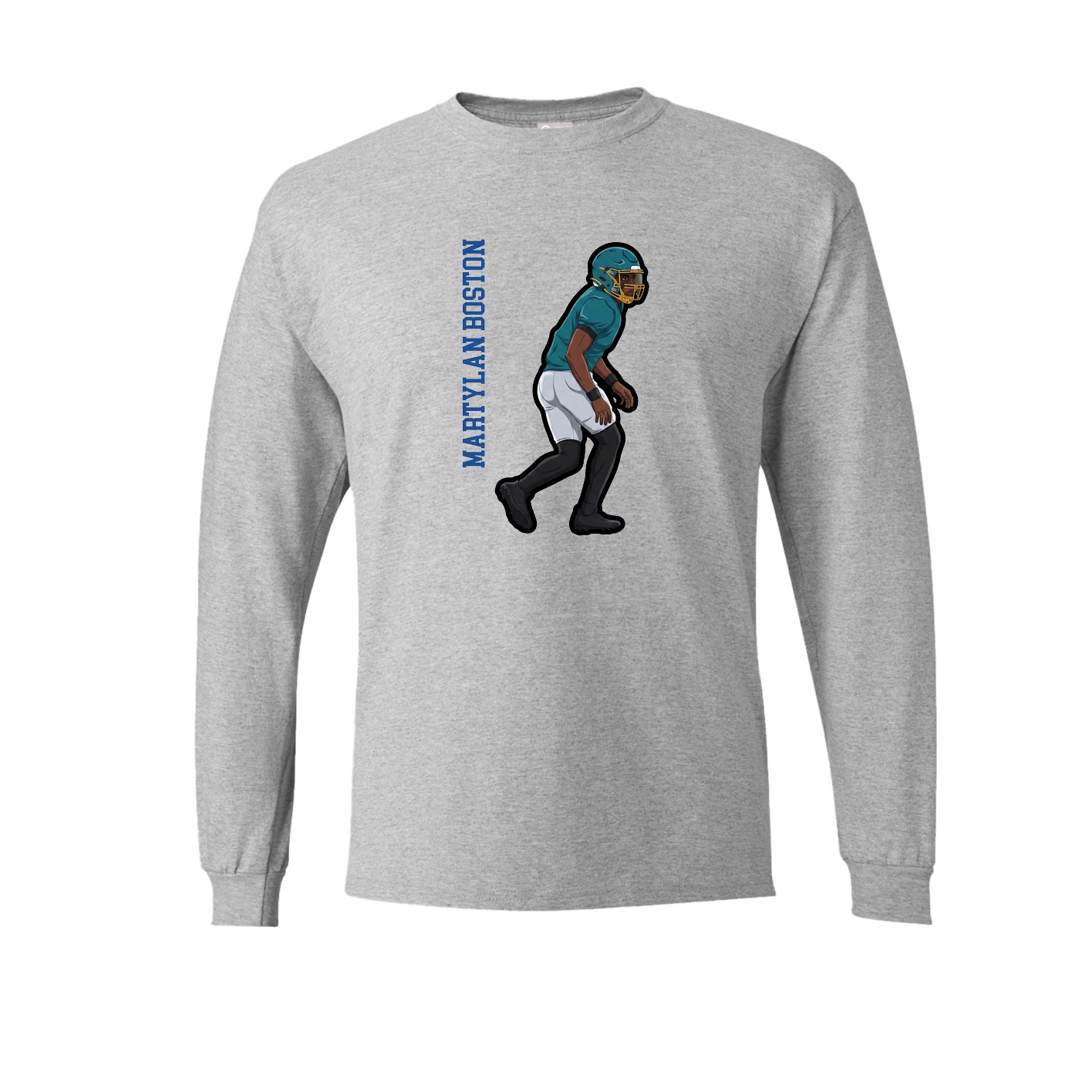 Long Sleeve Tee — Name Vertical in Grey