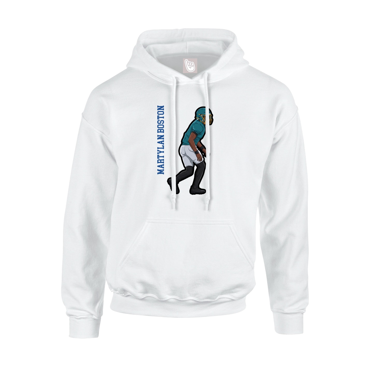 Hoodie — Name Vertical in White