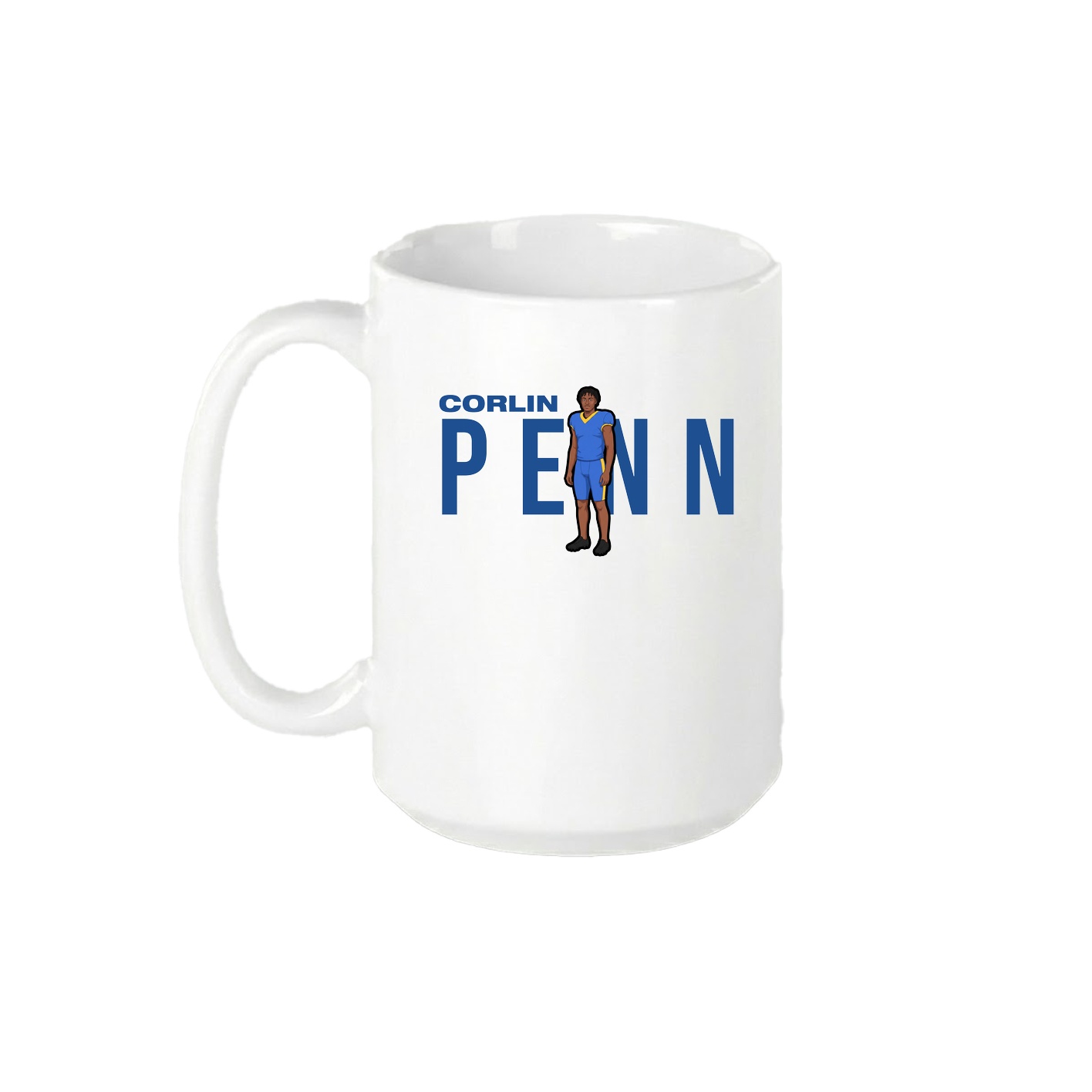 15oz Coffee Mug — Player Name in White