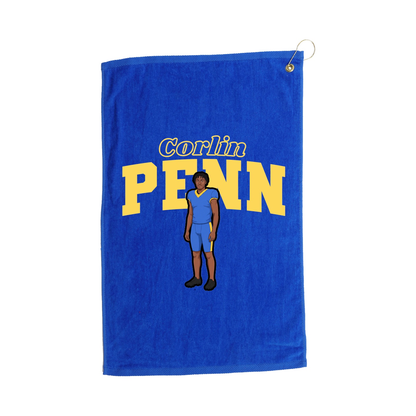 Golf Towel — Name Arch in Royal