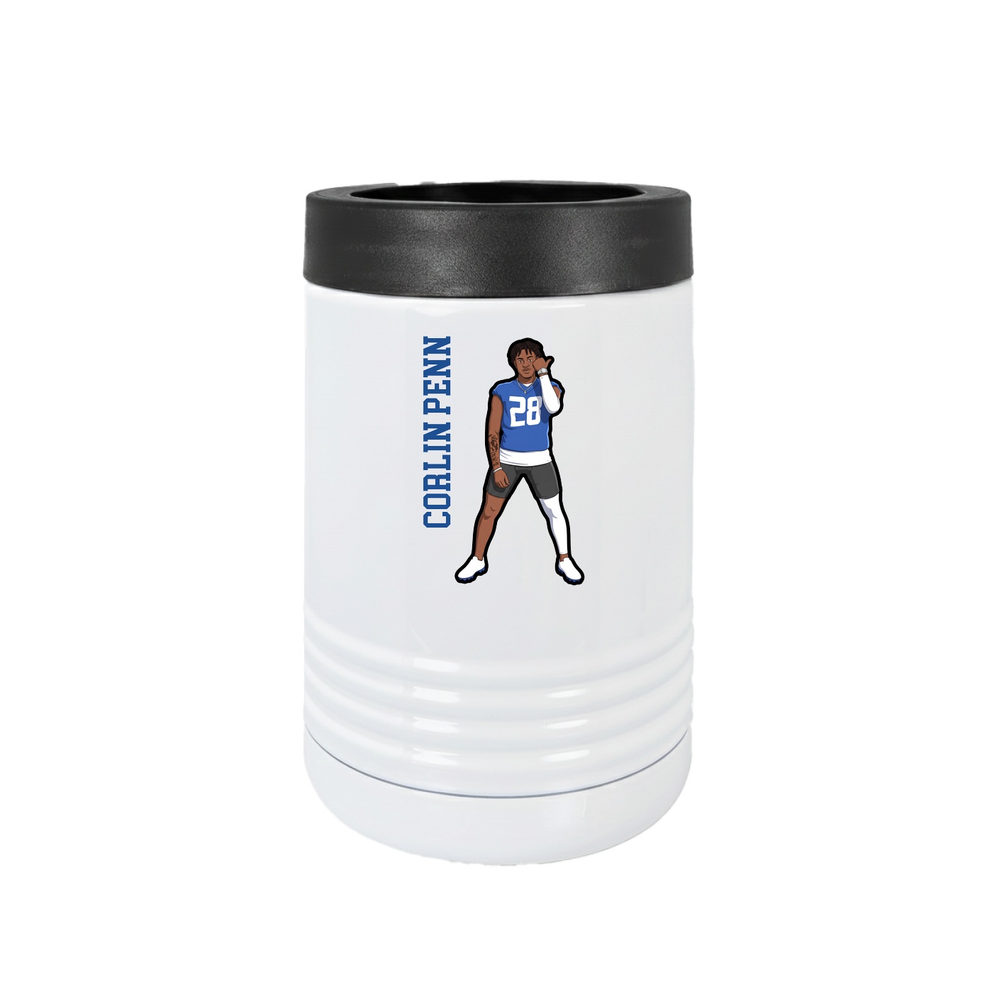 Beverage Holder — Name Vertical in White