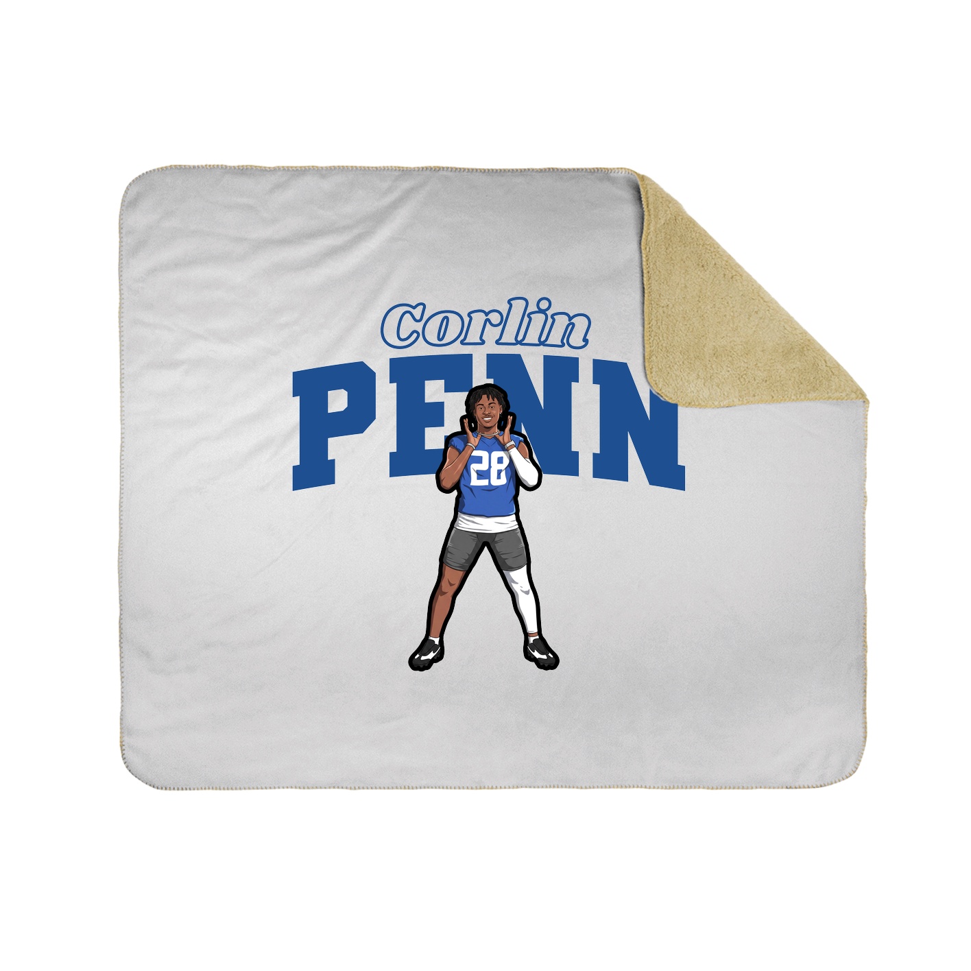 Throw Blanket — Name Arch in White