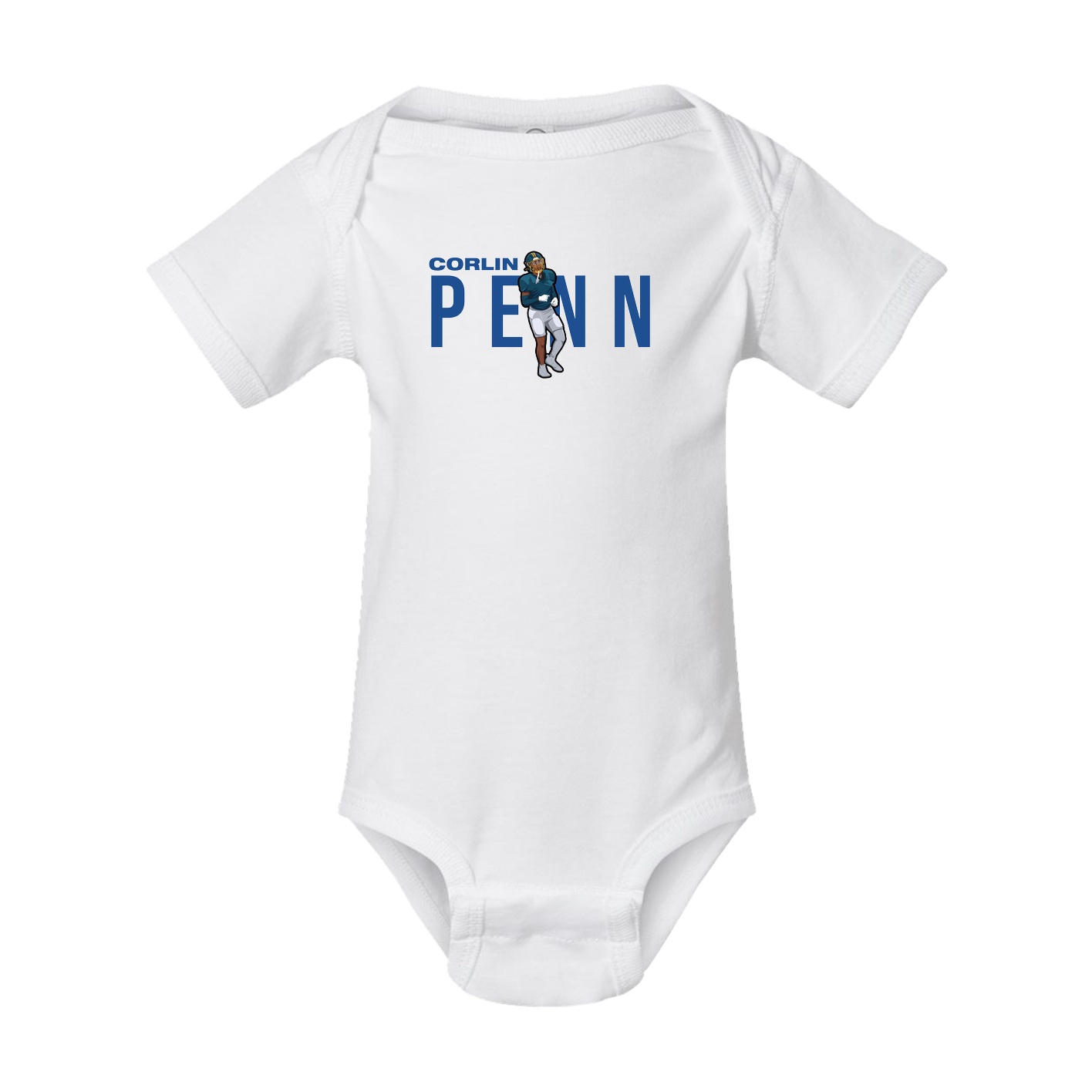 Baby Onesie — Player Name in White