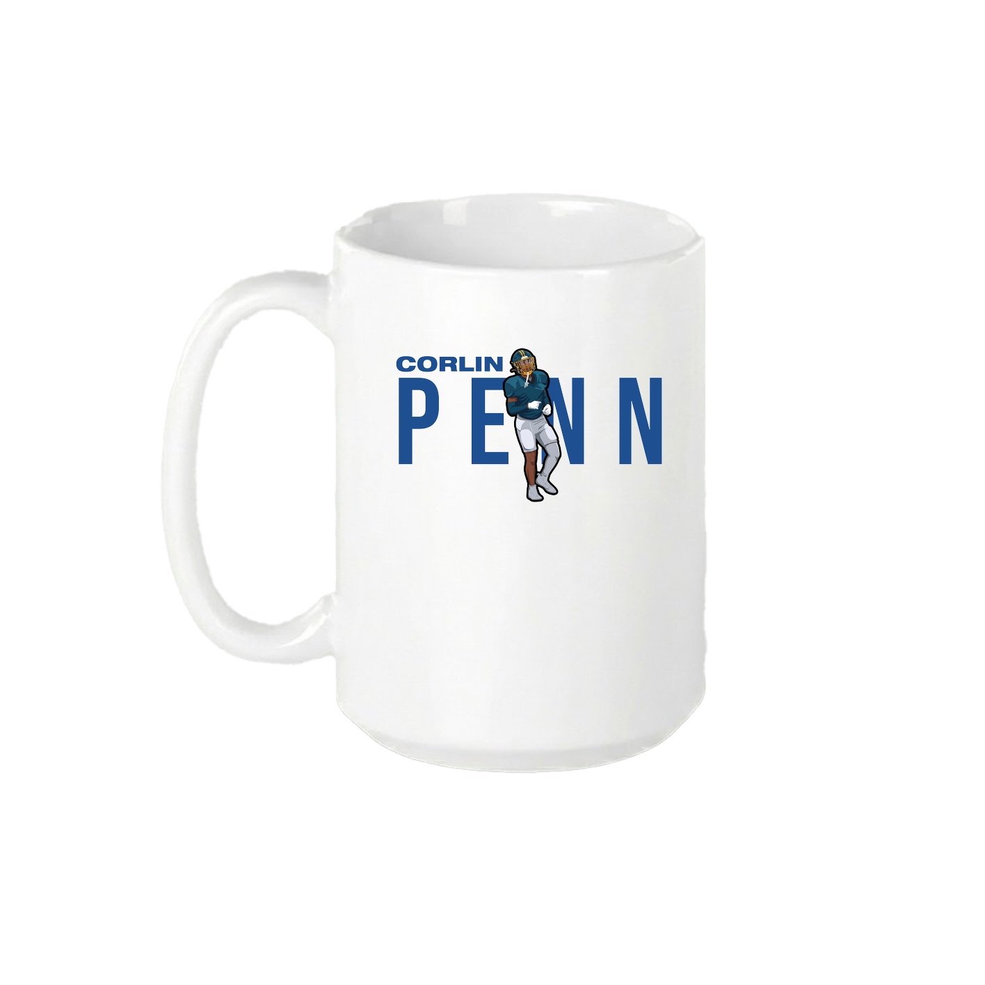 15oz Coffee Mug — Player Name in White