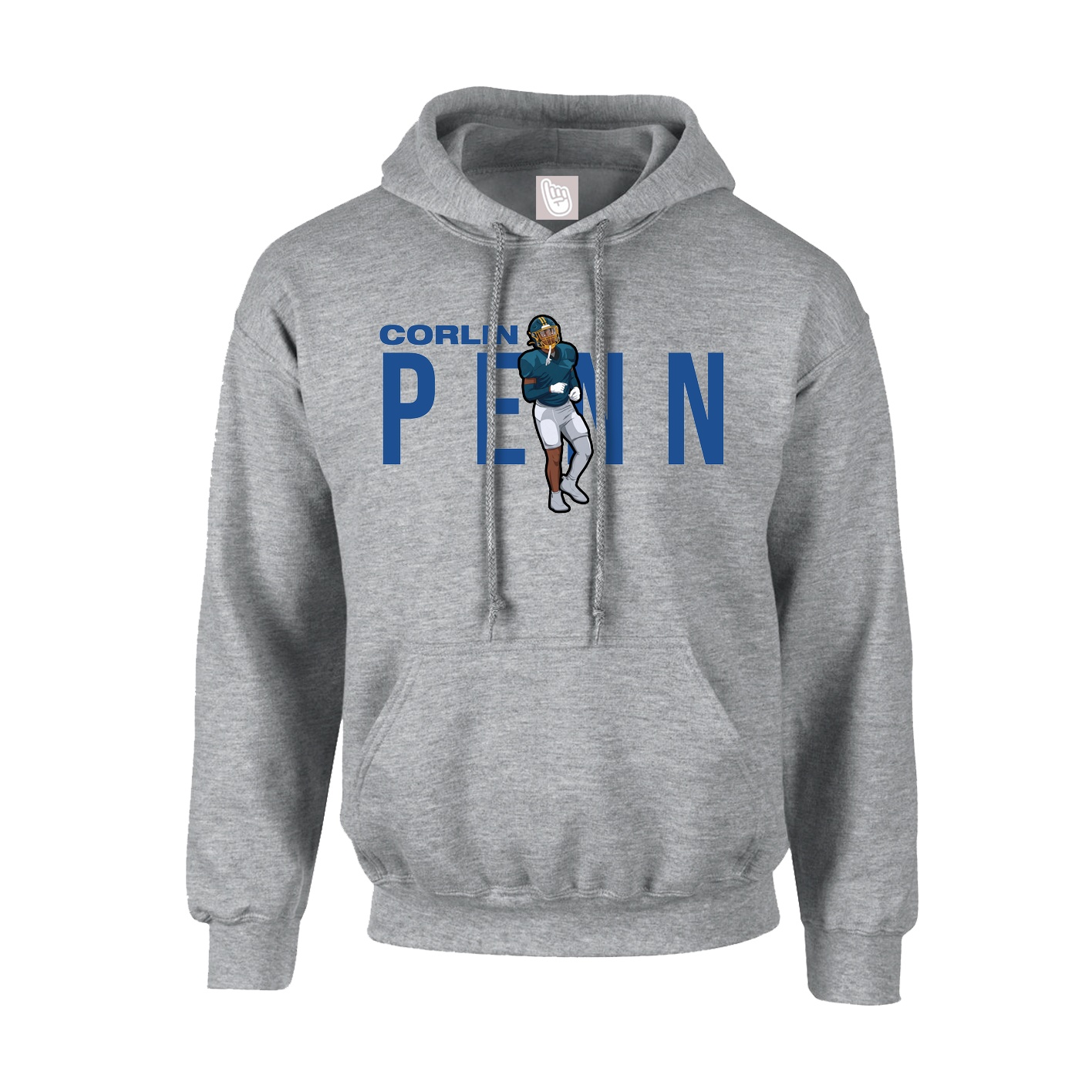Hoodie — Player Name in Grey