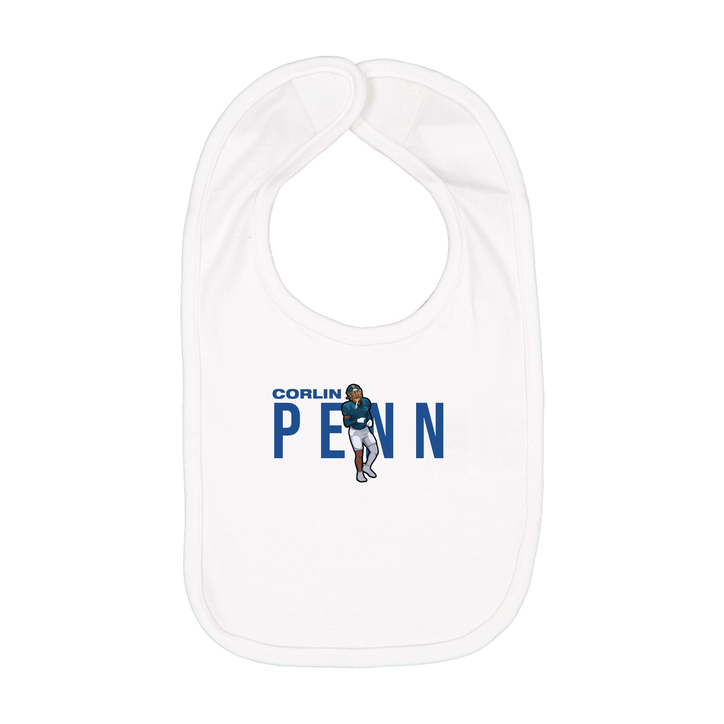 Infant Bib — Player Name in White