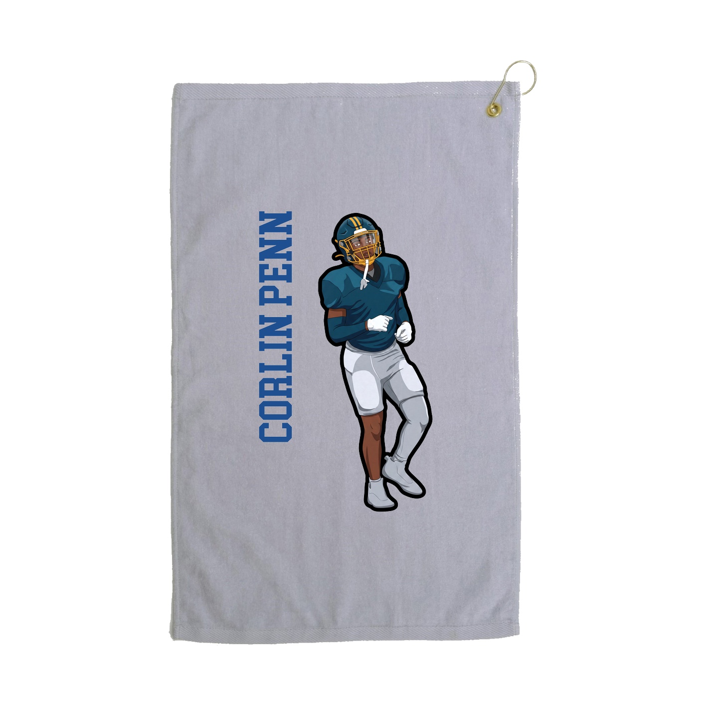 Golf Towel — Name Vertical in Grey