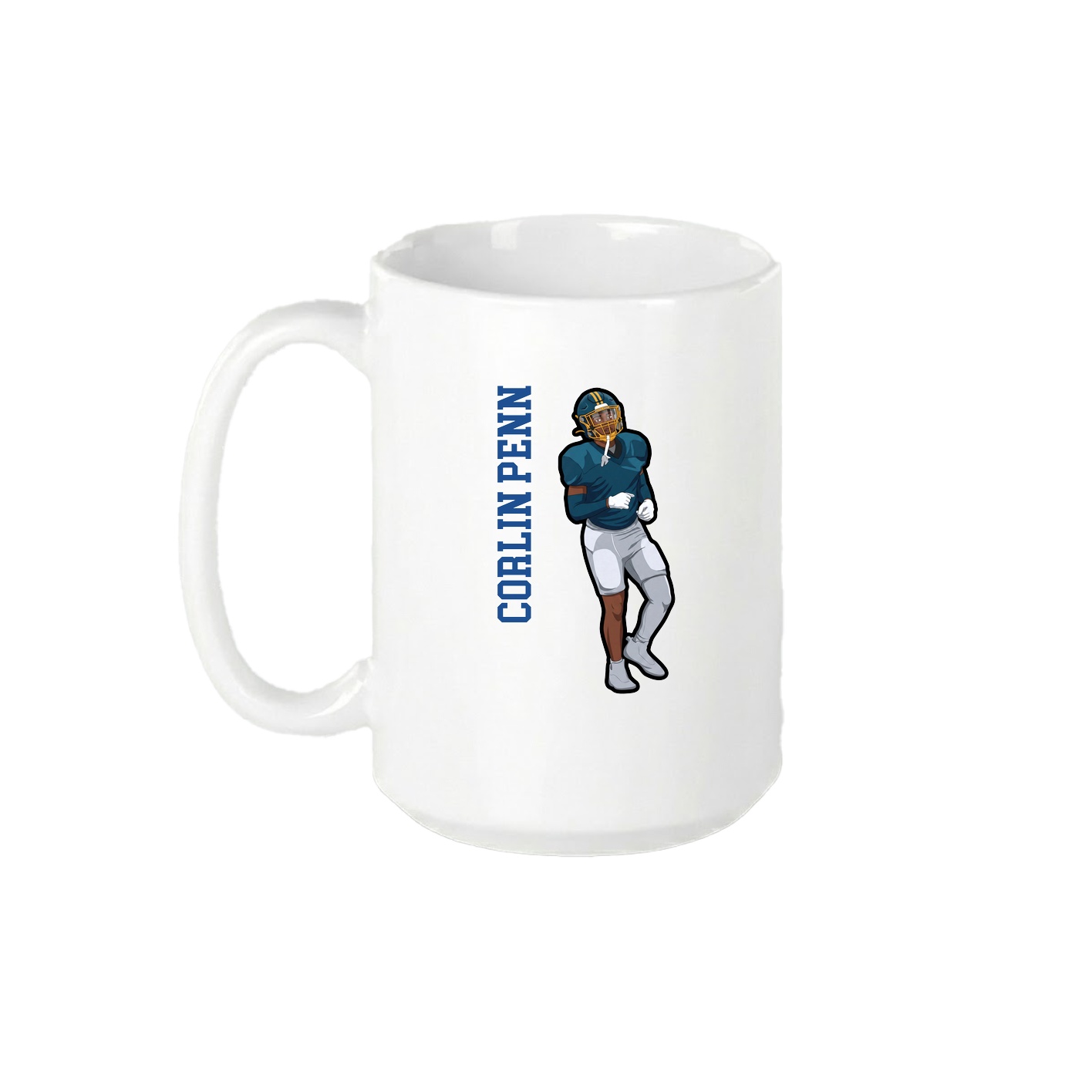 15oz Coffee Mug — Name Vertical in White