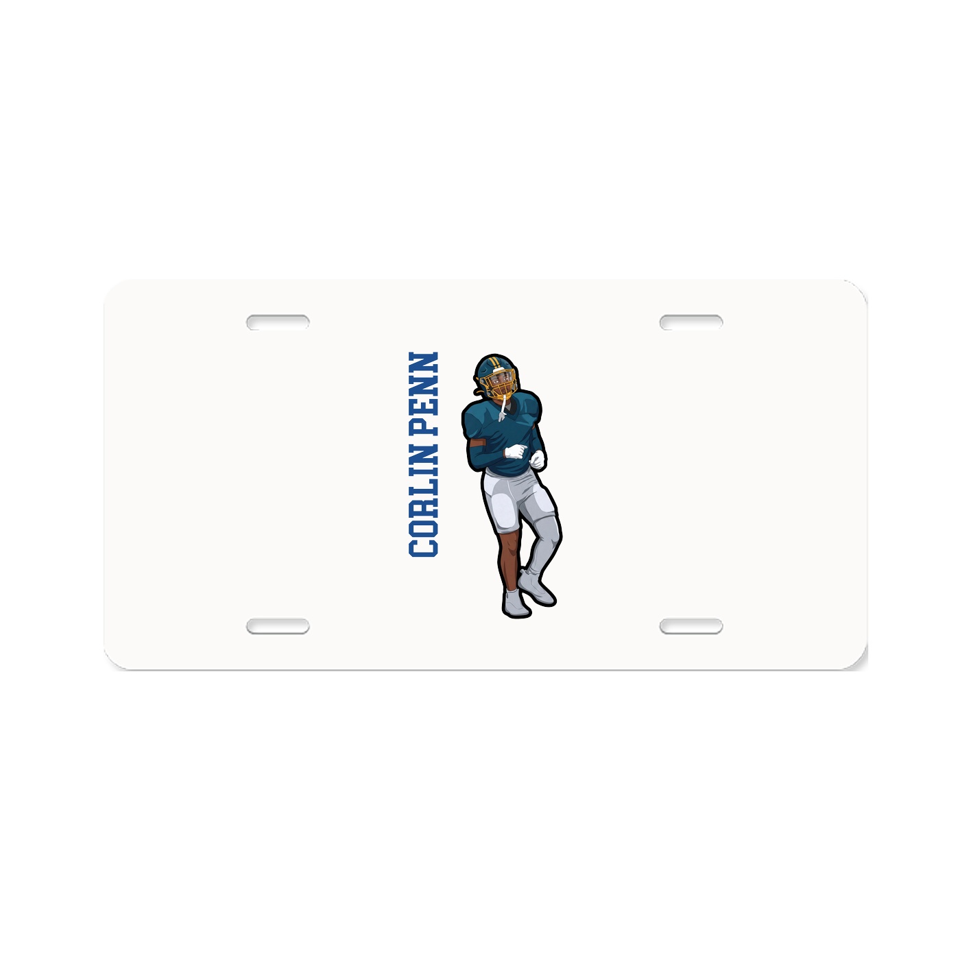 License Plate — Name Vertical in Classic