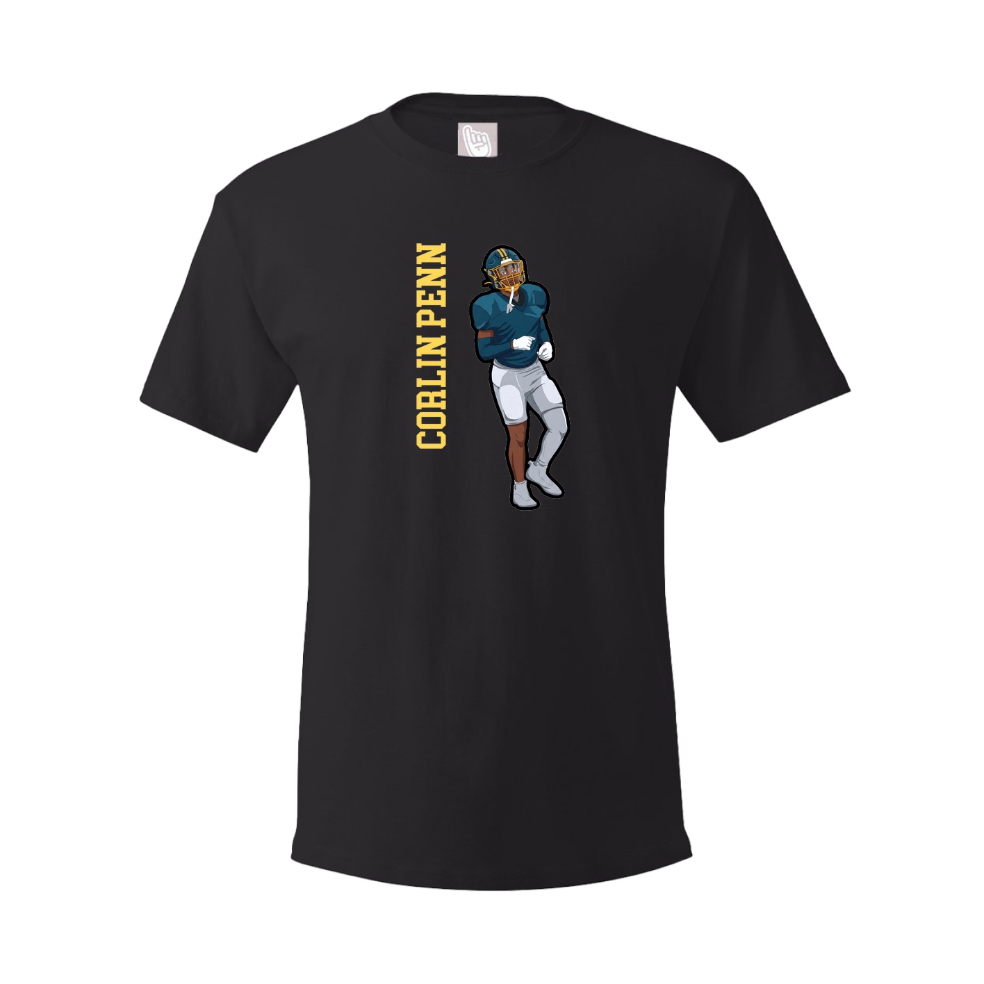 Youth Tee — Name Vertical in Black