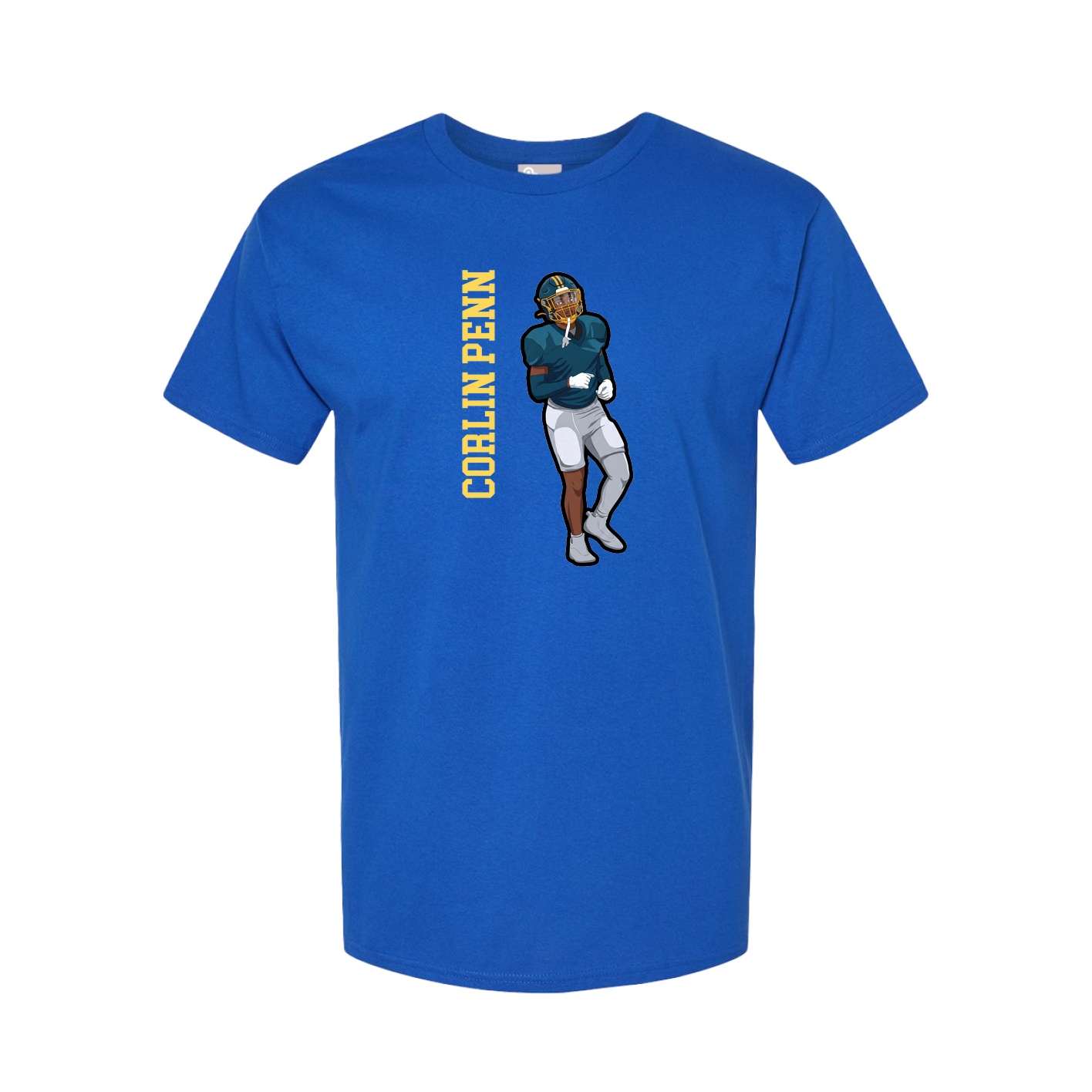 Youth Tee — Name Vertical in Royal