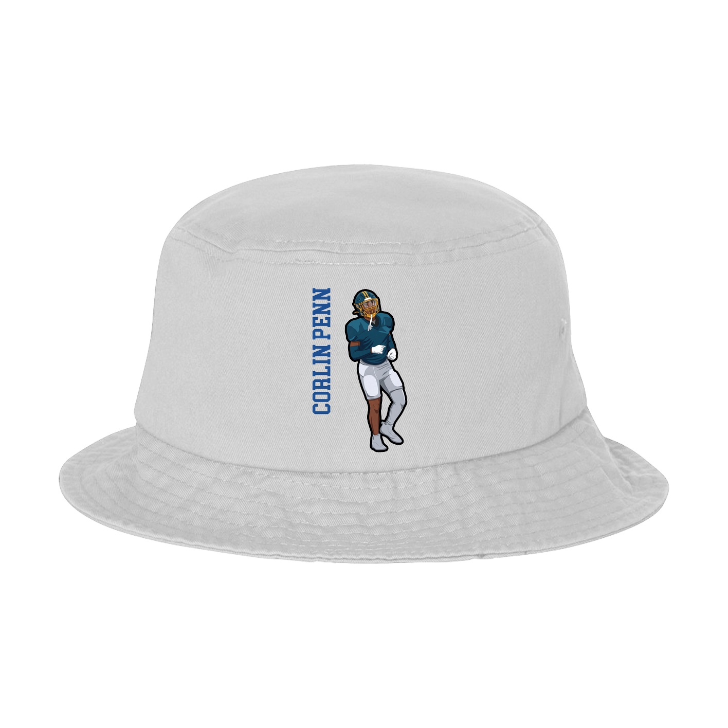 Bucket Cap — Name Vertical in White