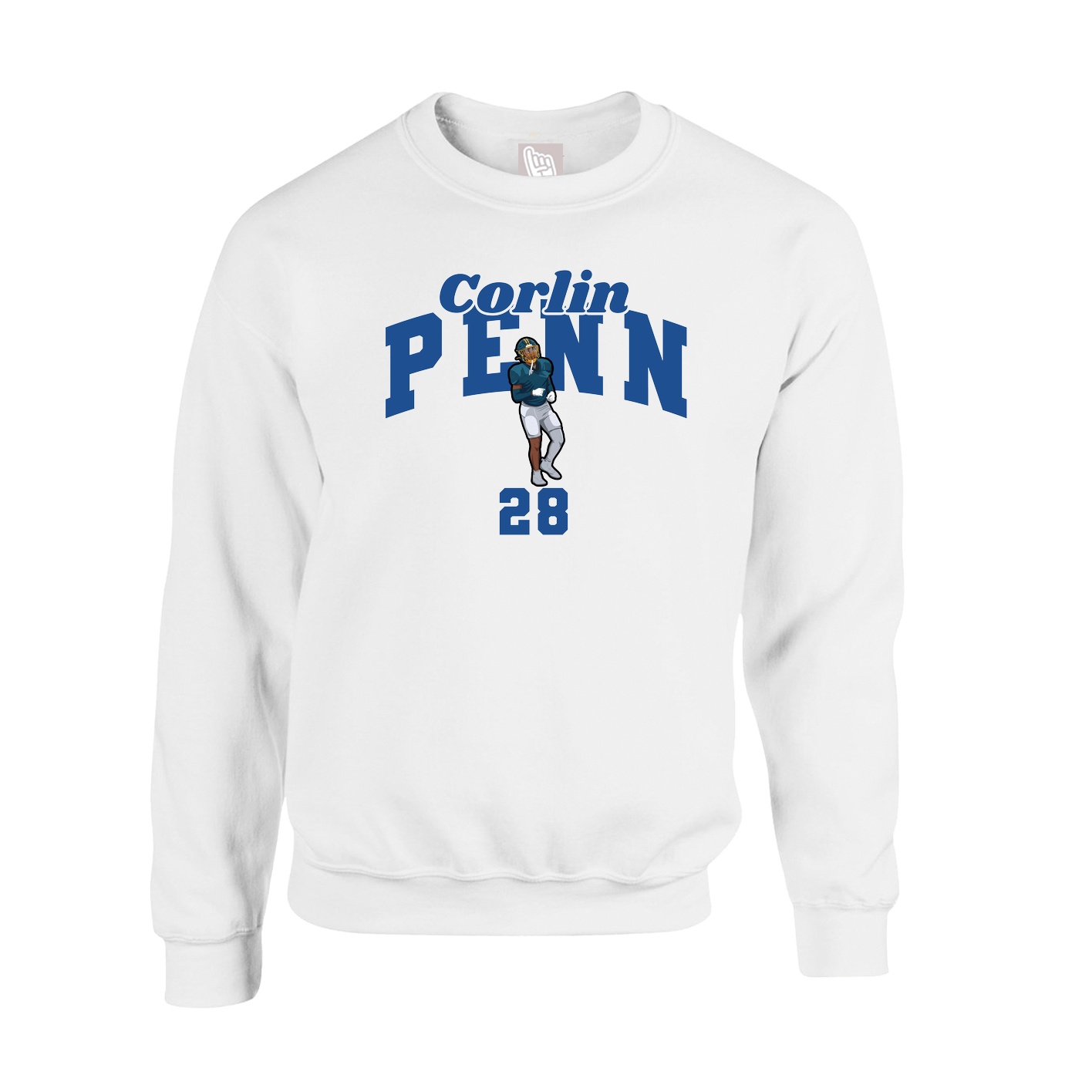 Fleece Crew — Signature Arch in White