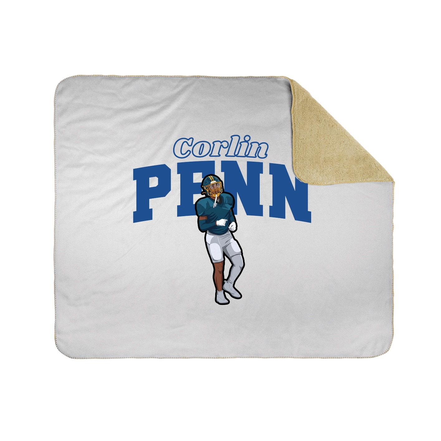 Throw Blanket — Name Arch in White
