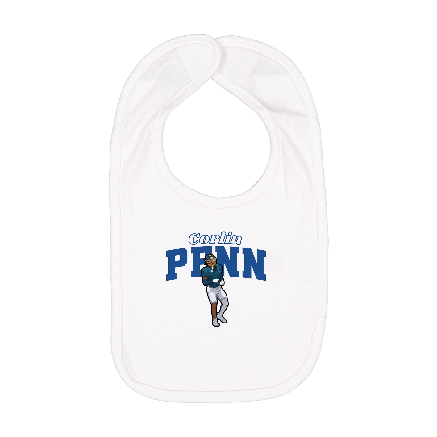 Infant Bib — Name Arch in White
