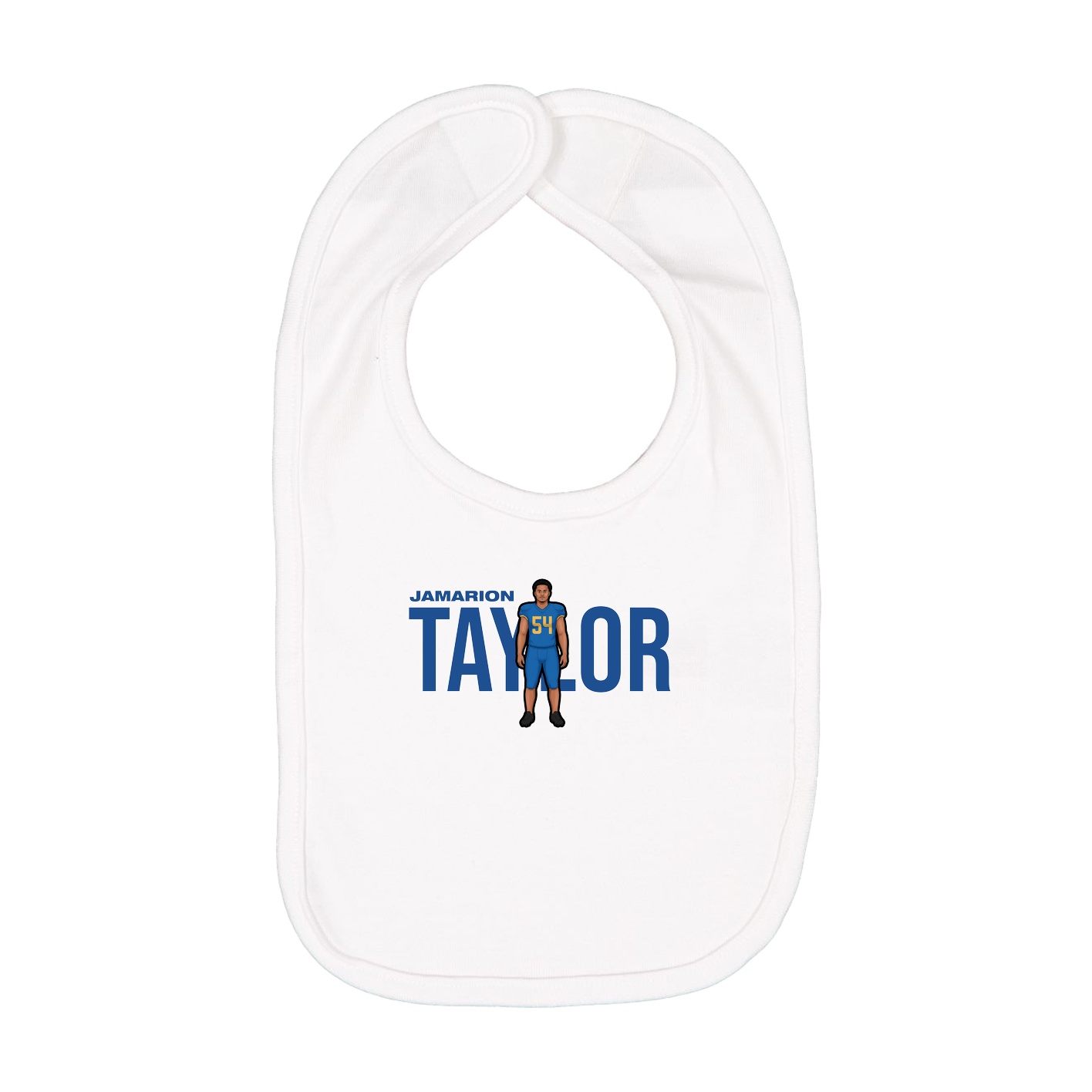 Infant Bib — Player Name in White