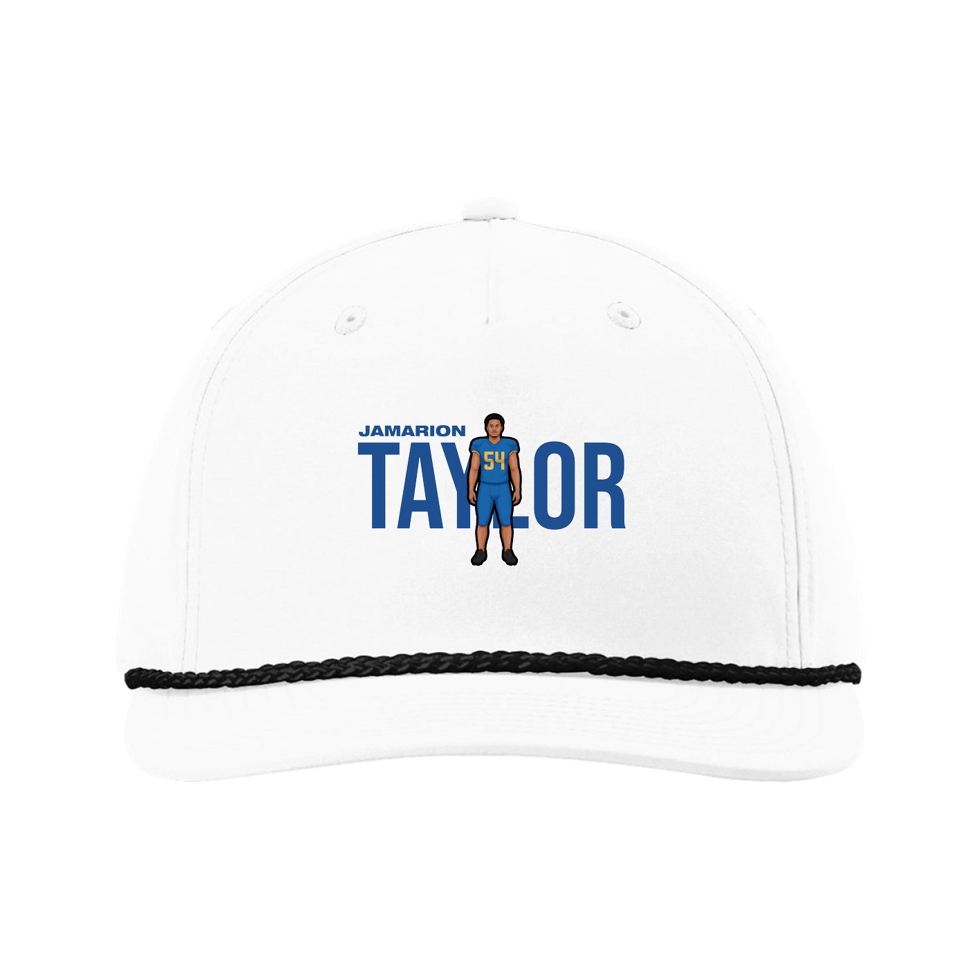 Five-Panel Classic Rope Cap — Player Name in White