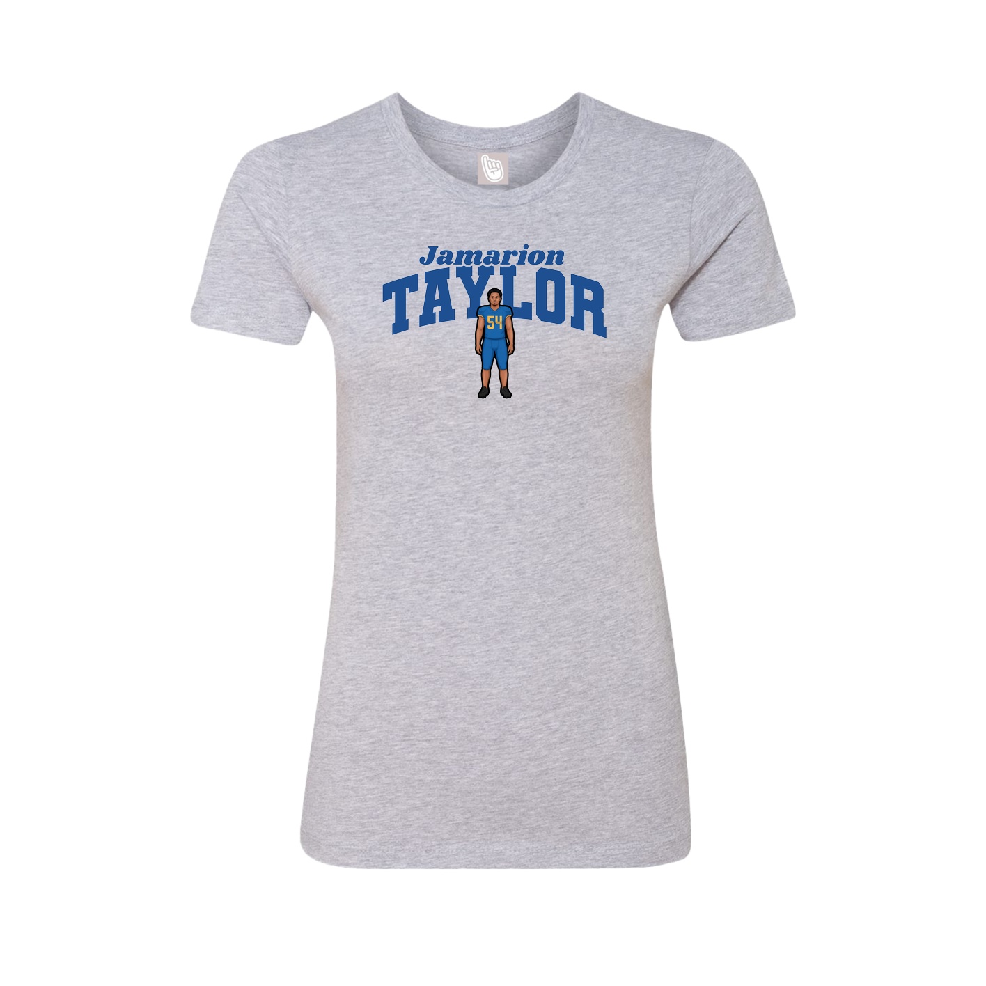 Fitted Women's Tee — Signature Arch in Grey