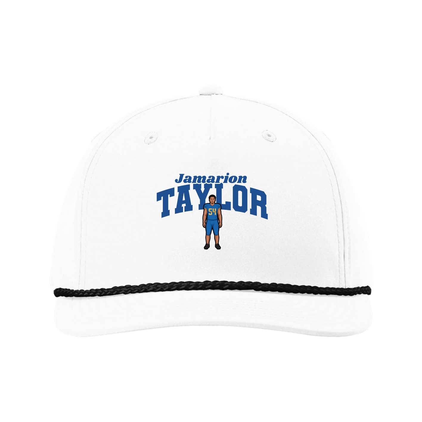 Five-Panel Classic Rope Cap — Signature Arch in White