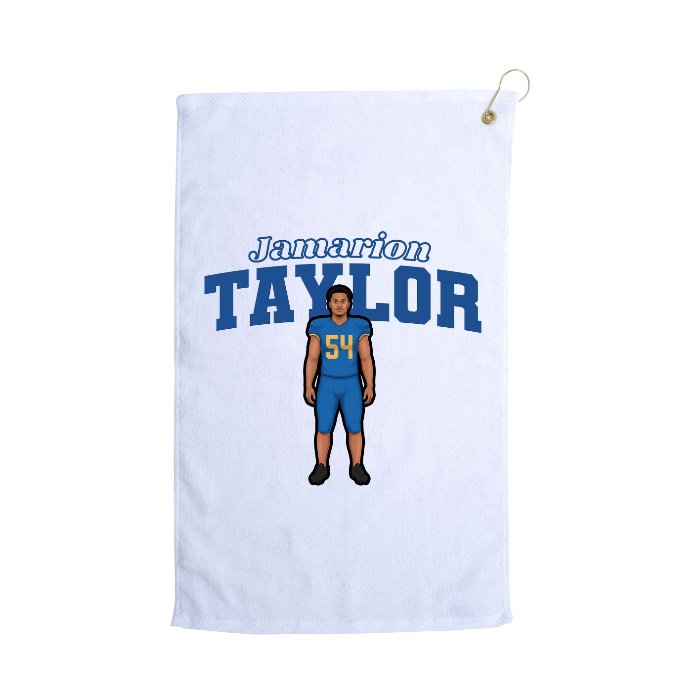 Golf Towel — Name Arch in White