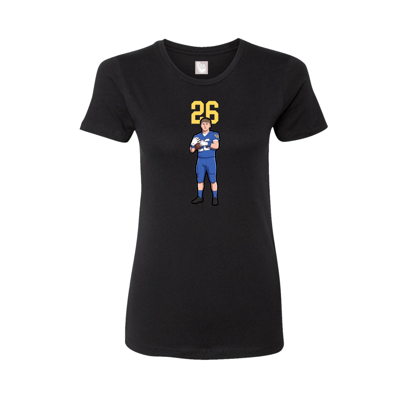 Fitted Women's Tee — Number Top in Black