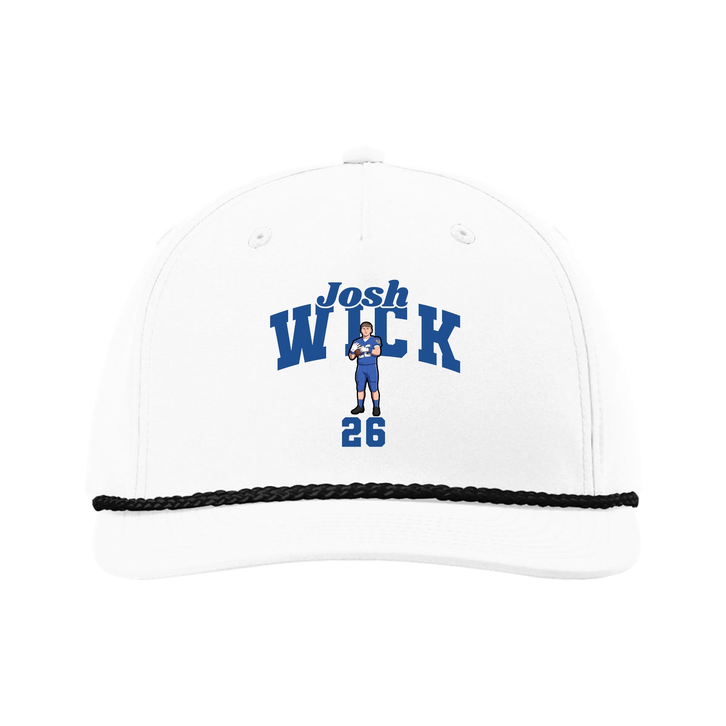 Five-Panel Classic Rope Cap — Signature Arch in White