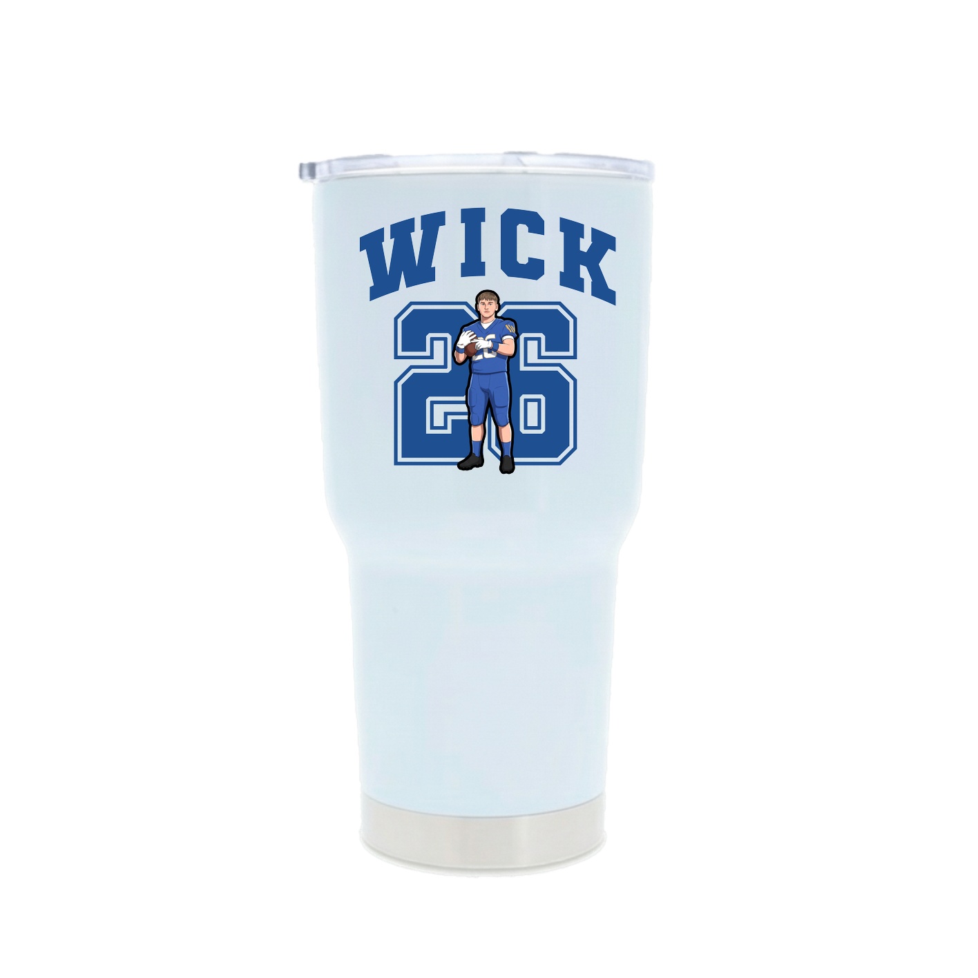30oz Stainless Steel Tumbler — Number in White