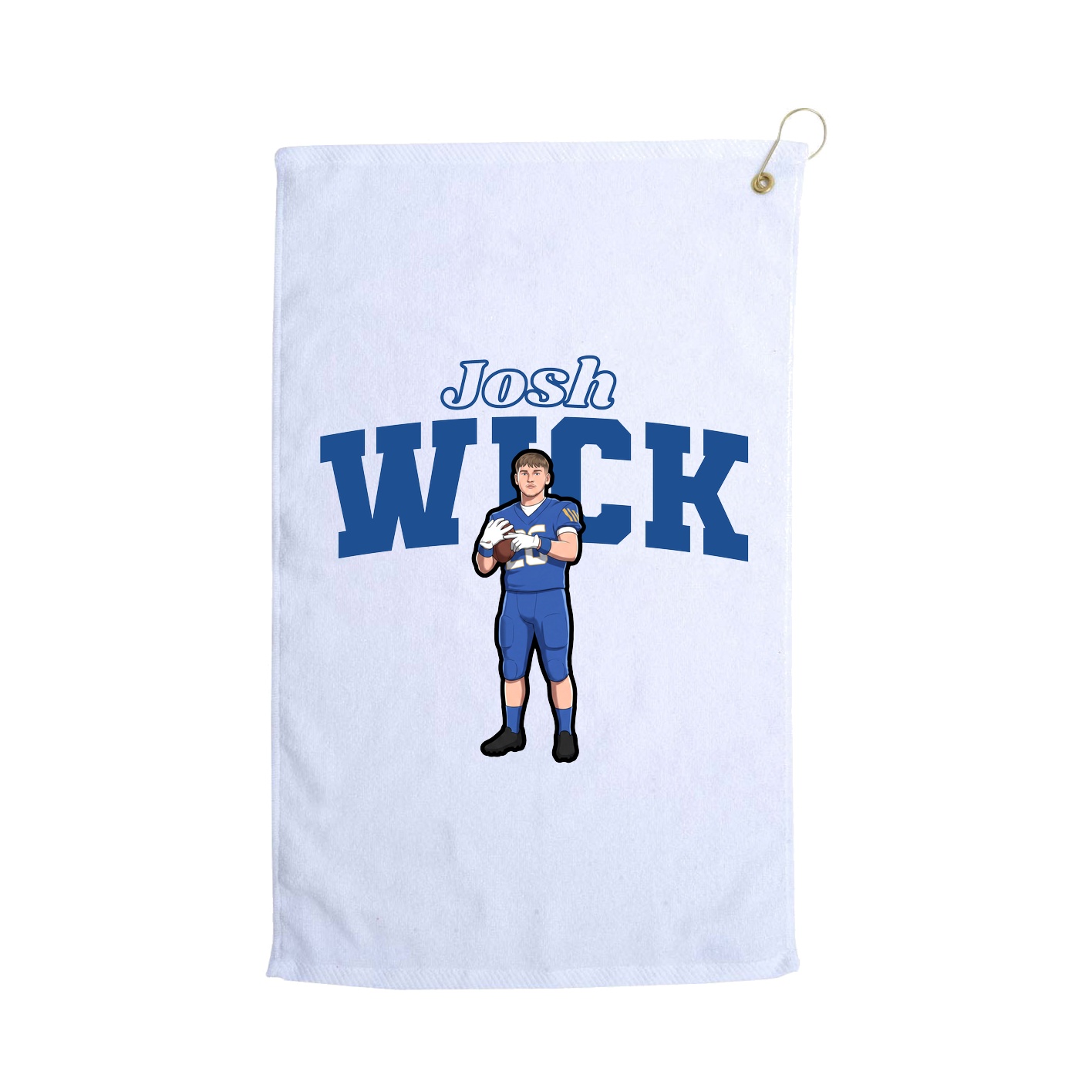 Golf Towel — Name Arch in White