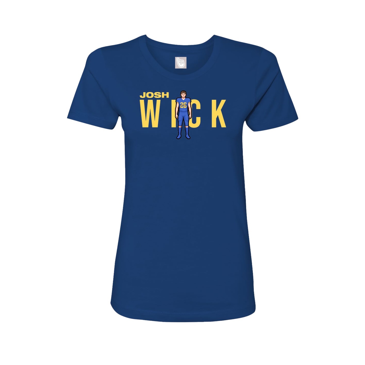 Fitted Women's Tee — Player Name in Royal