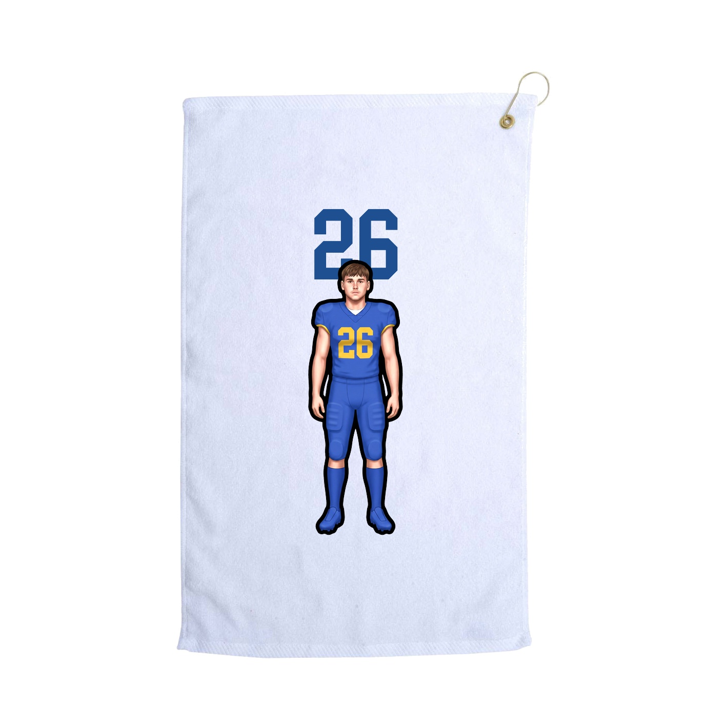 Golf Towel — Number Top in White