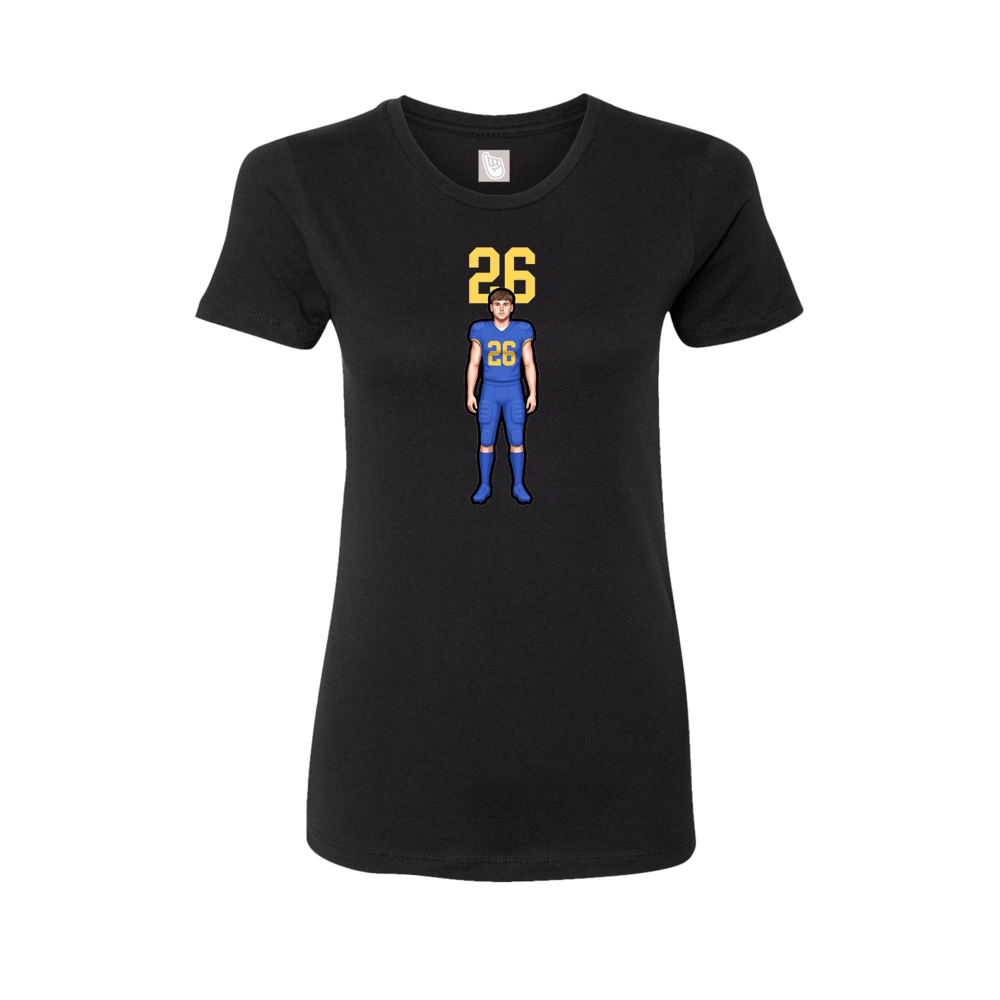 Fitted Women's Tee — Number Top in Black