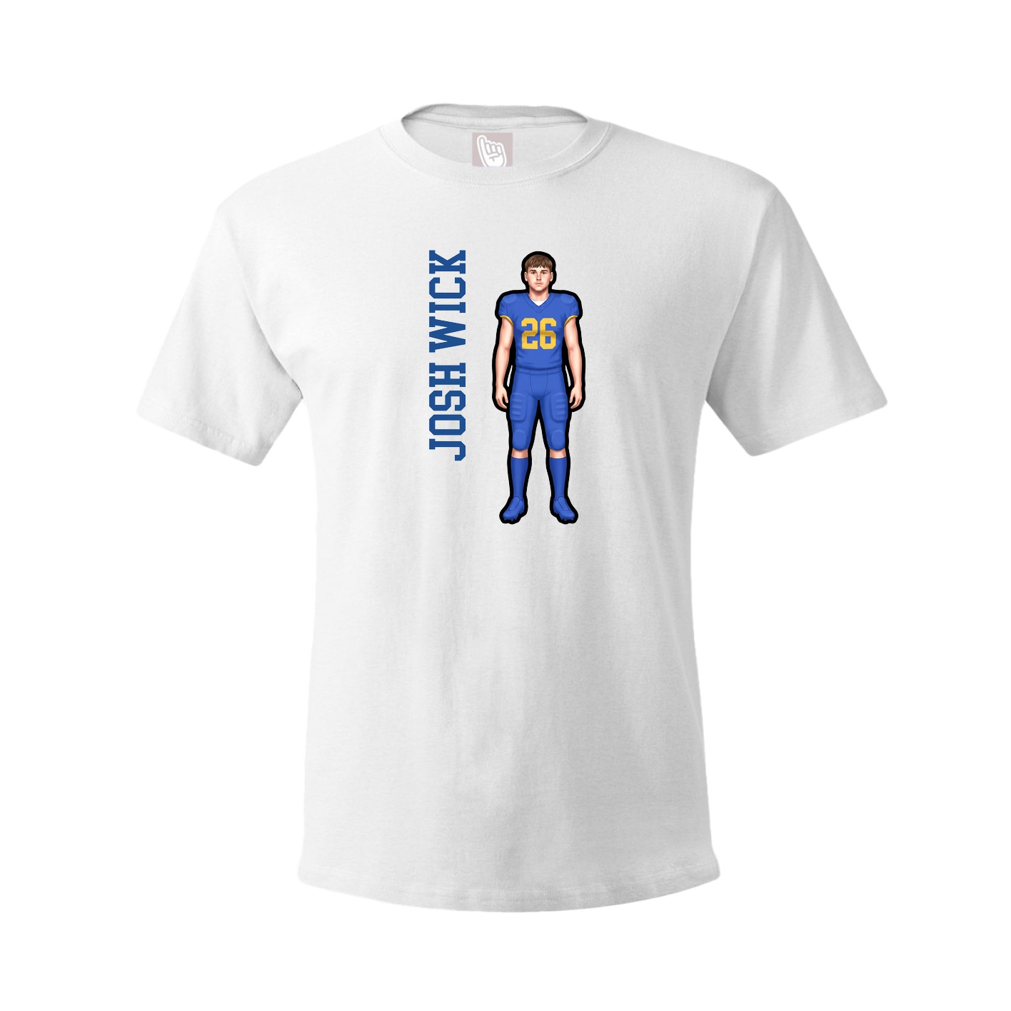 Tee — Name Vertical in White