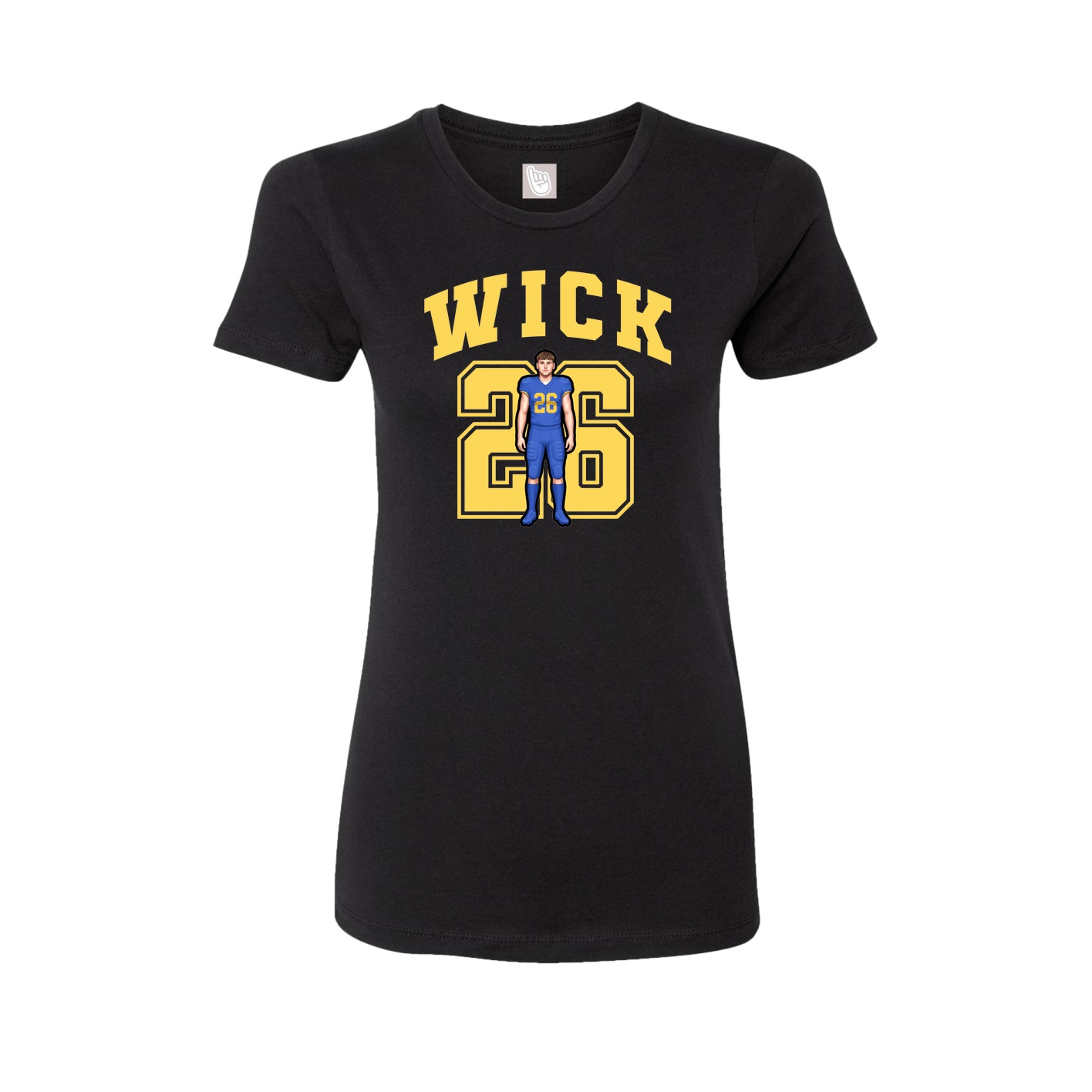 Fitted Women's Tee — Number in Black