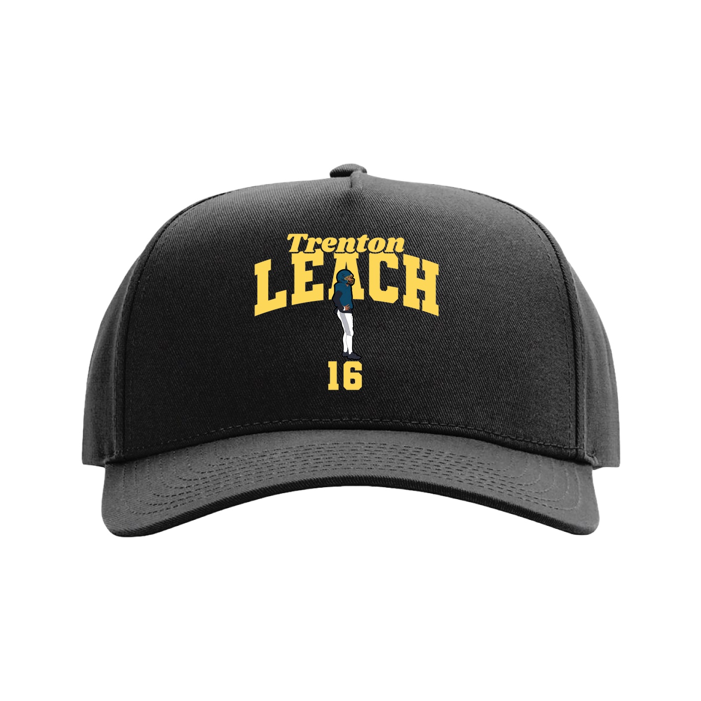 Full Fabric Five-Panel Champ Cap — Signature Arch in Black
