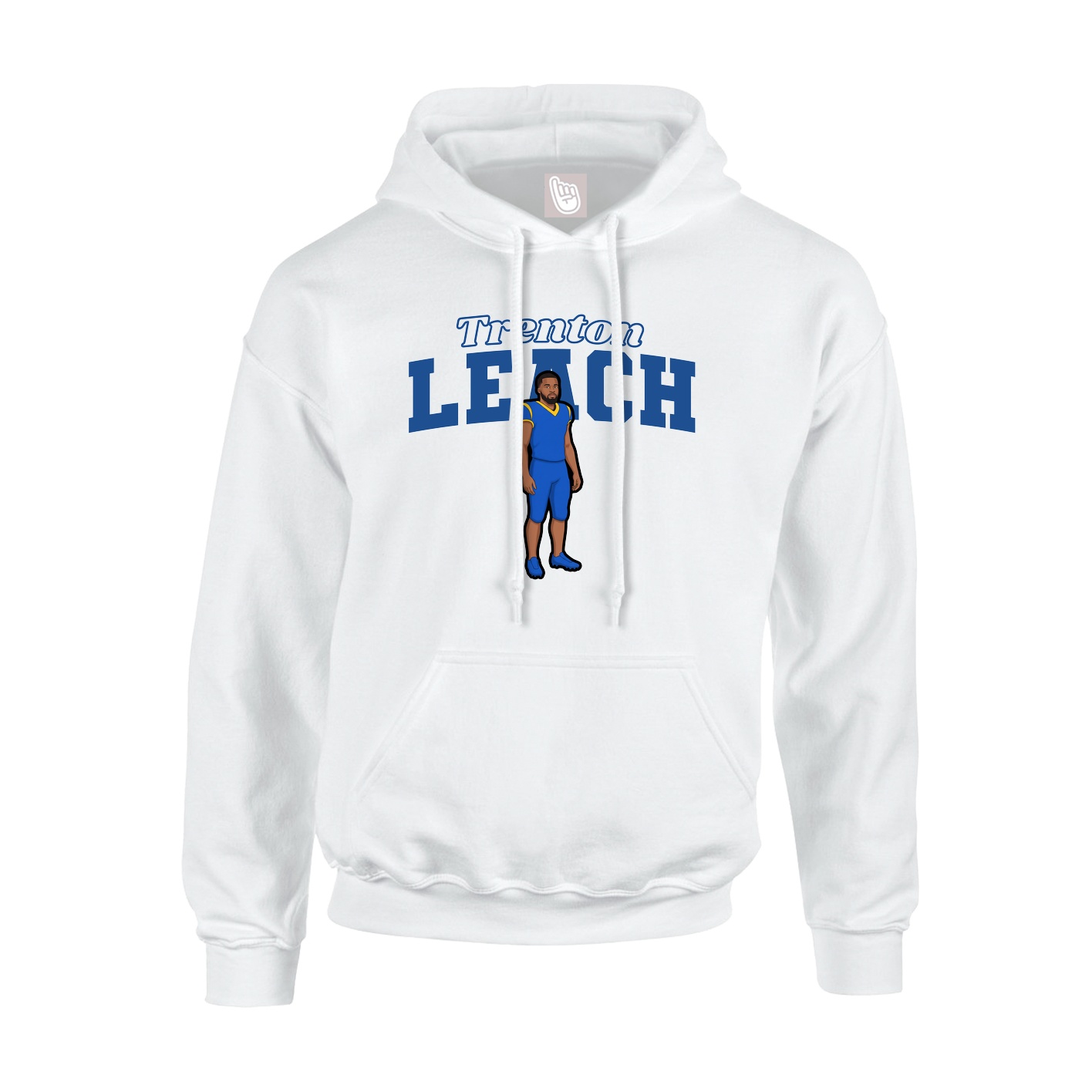 Youth Hoodie — Name Arch in White