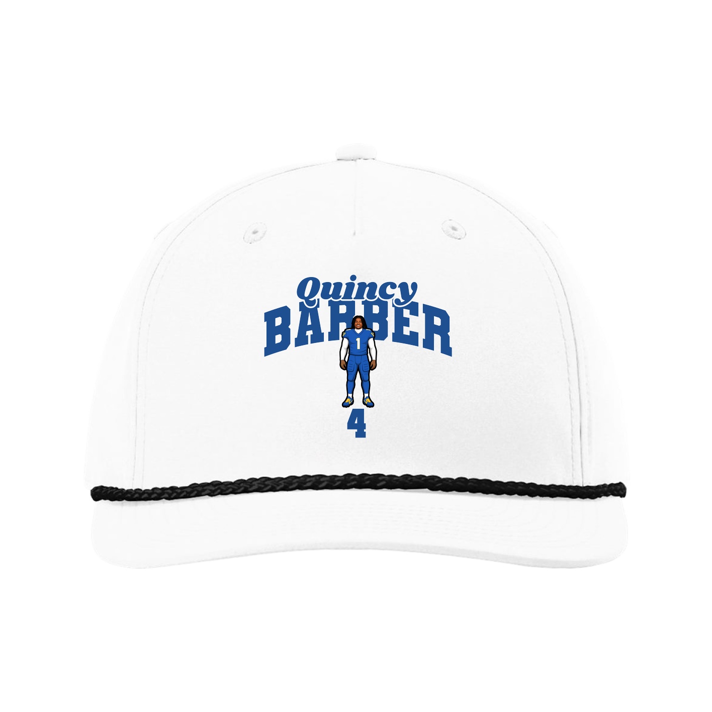 Five-Panel Classic Rope Cap — Signature Arch in White